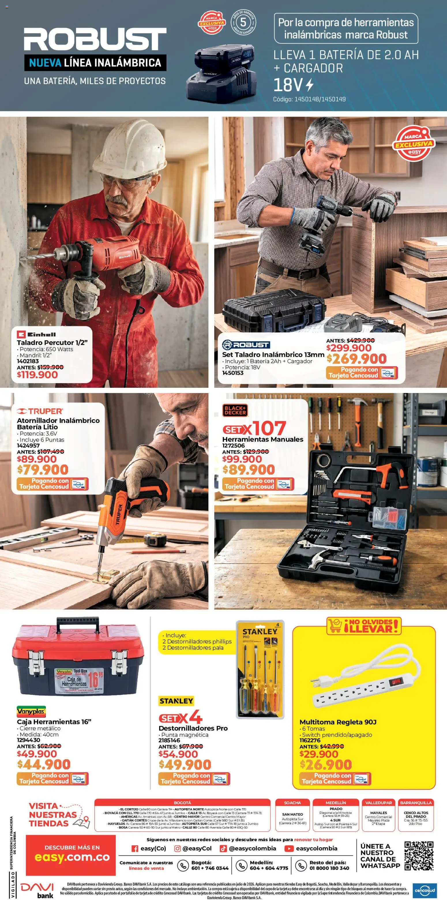 Easy revista - valida desde el 15/07/2026 | Página: 4 | Productos: Caja de herramientas, Taladro, Caja, Pala