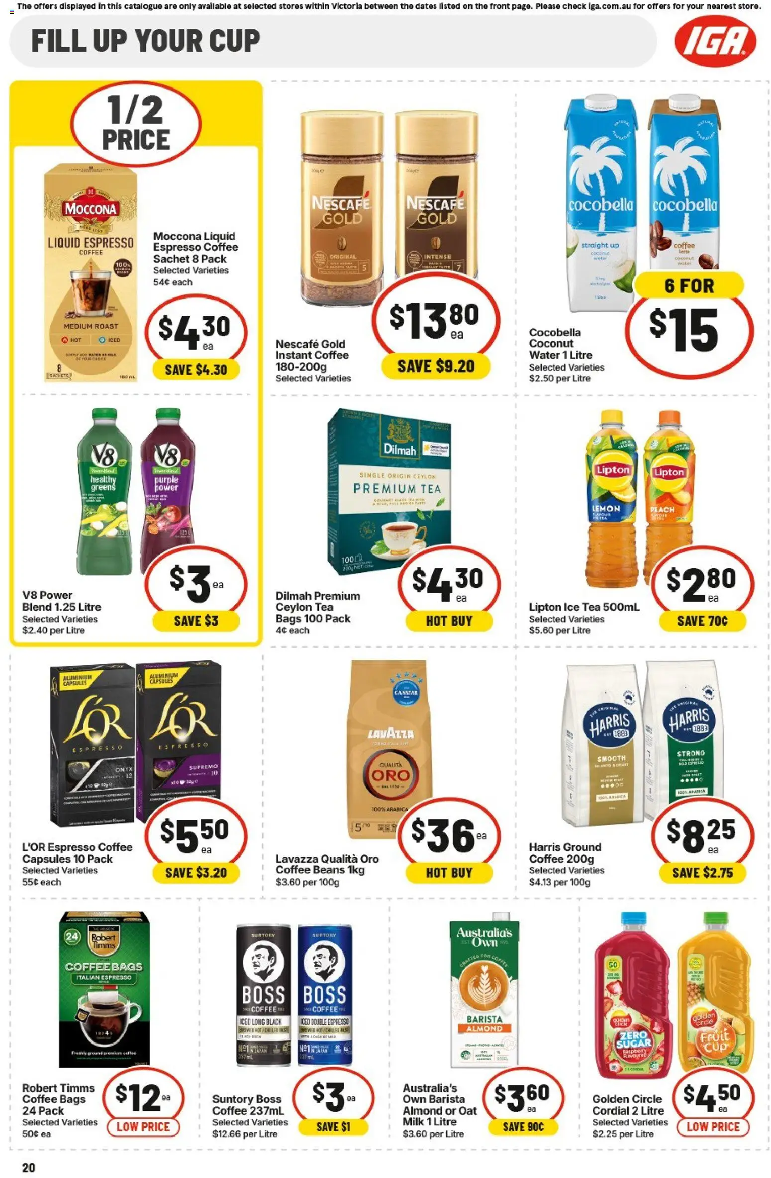 IGA catalogue - valid from 20.05.2026 | Page: 20 | Products: Milk, Coffee, Lemon, Nescafe