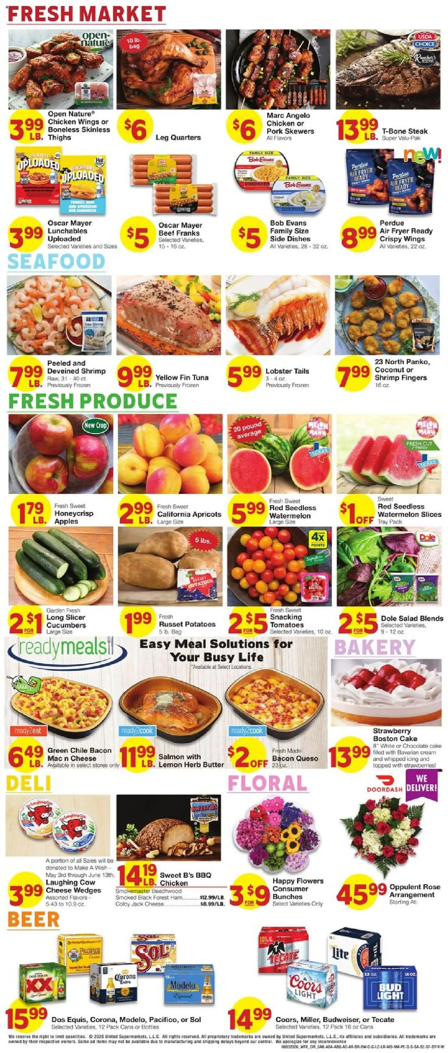 United Supermarkets Weekly Ad - valid from 03.06.2026 | Page: 5 | Products: Ham, Lemon, Hat, Bag