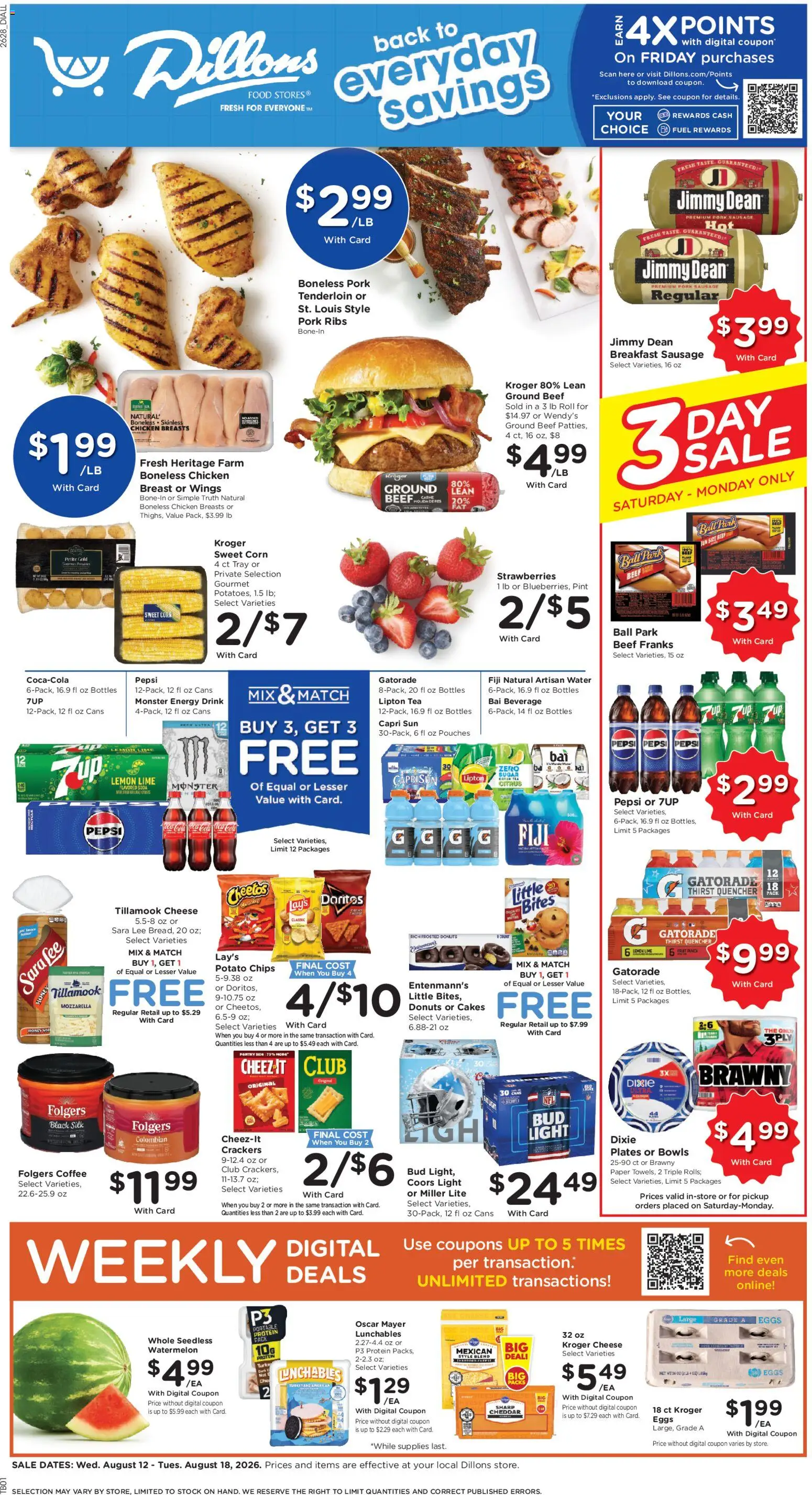 Dillons Weekly Ad - valid from 08/12/2026 | Page: 1 | Products: Honey, Cheese, Tea, Lime