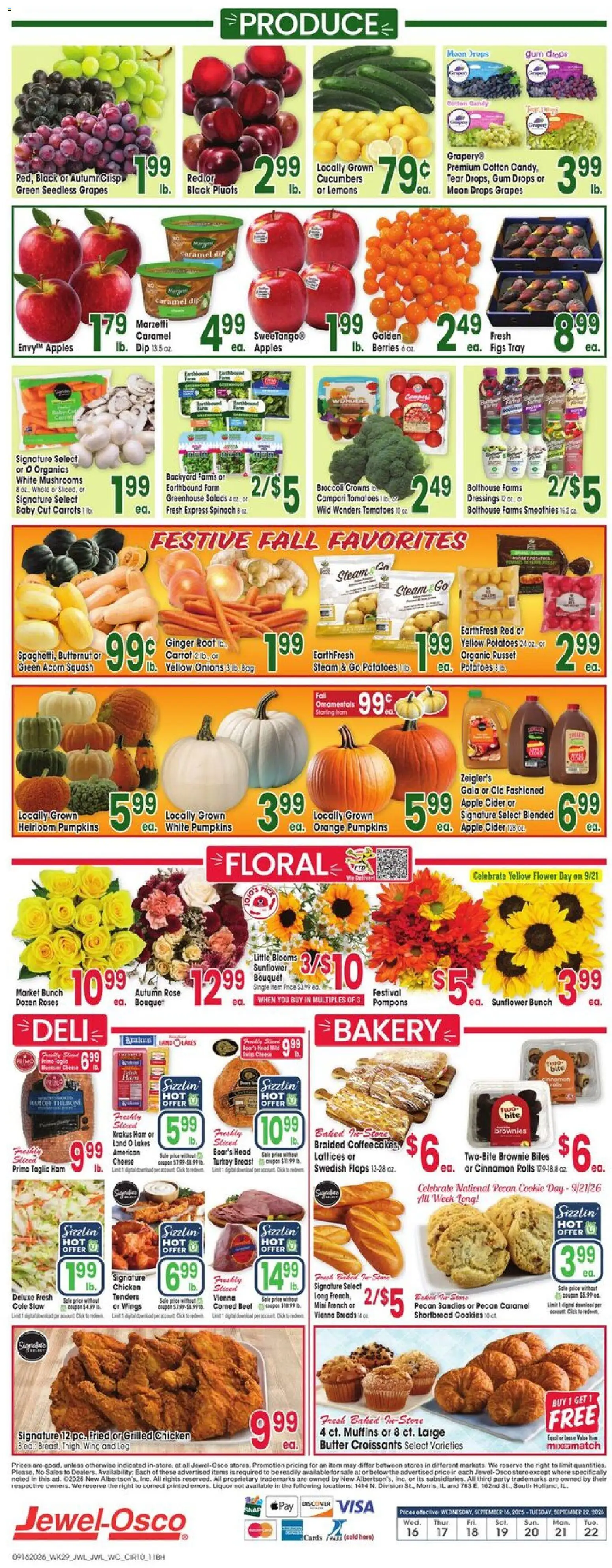 Jewel Osco Weekly Ad - IN - valid from 09/16/2026 | Page: 10 | Products: Lemons, Broccoli, Spinach, Flops