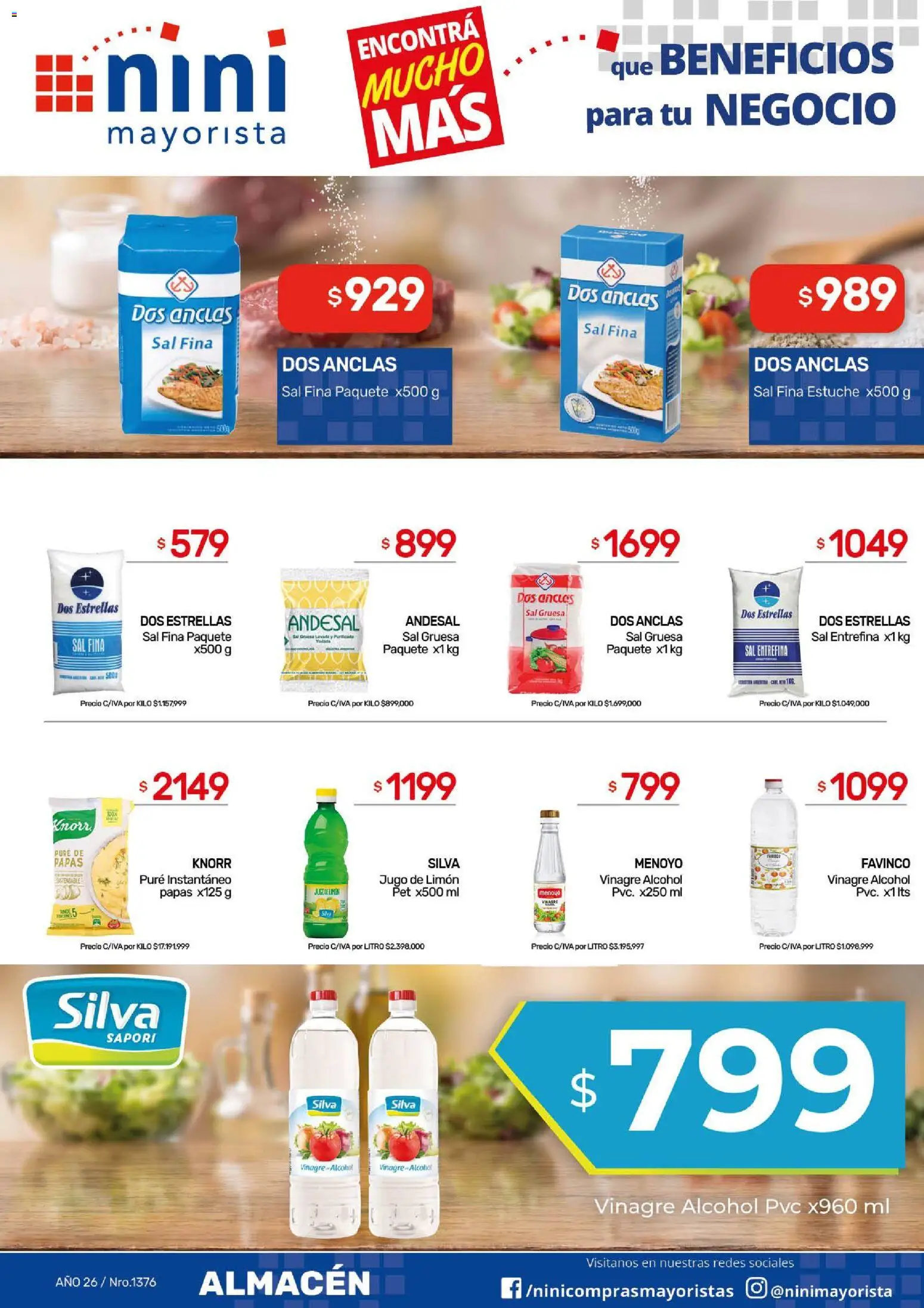 NINI Mayorista catálogo │ válido desde el 07/09/2026 | Página: 25 | Productos: Sal, Papas, Estuche, Alcohol