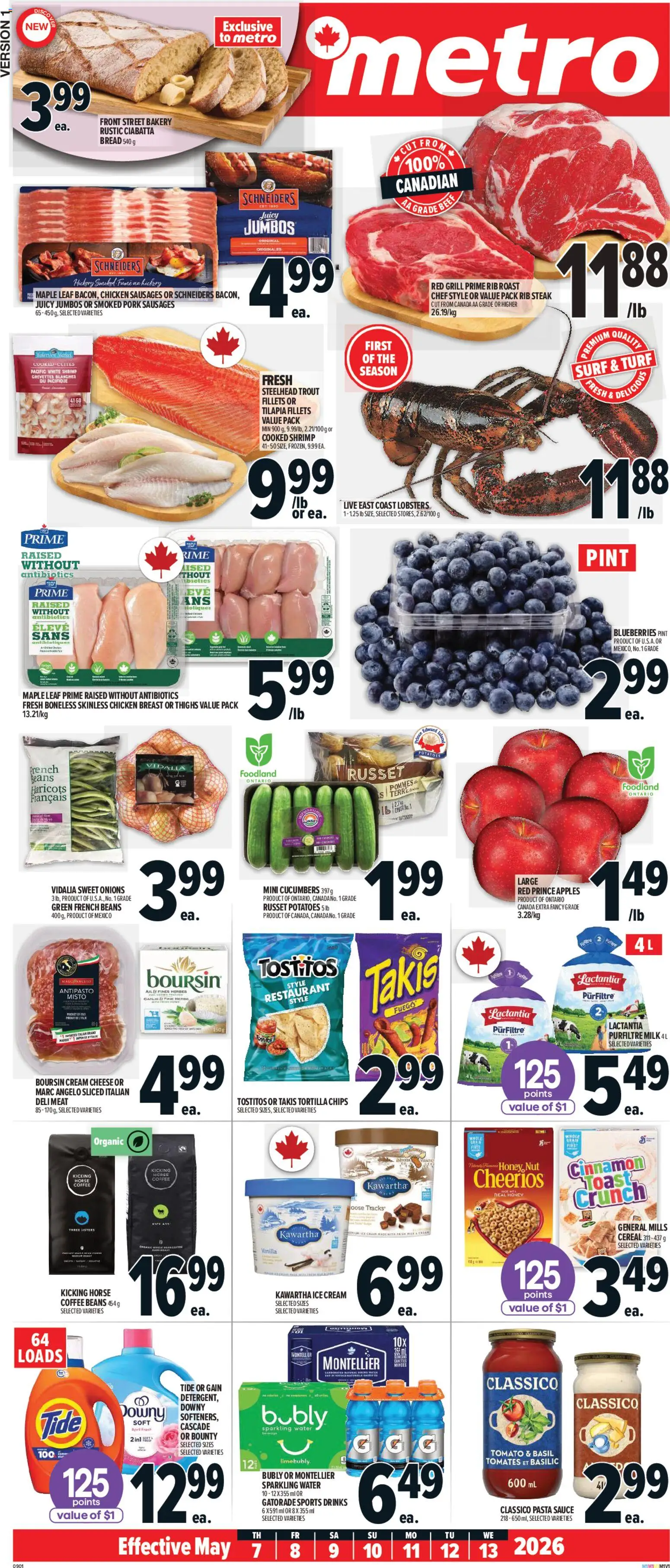 Metro flyer valid from 07.05.2026 | Page: 3 | Products: Pasta, Grill, Bakery, Milk