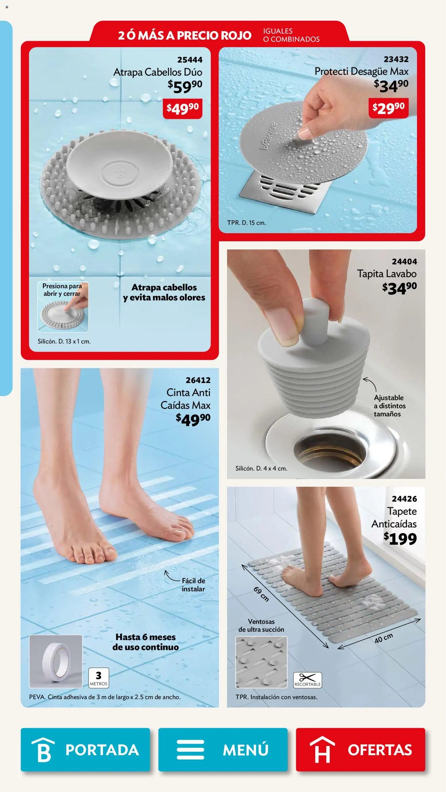 Nuevas ofertas de Betterware válidas en toda la República Mexicana desde el 03/08/2026. ¡Encuentra las mejores ofertas en Betterware campaña 8 2026! | Página: 90 | Productos: Cinta, Lavabo, Tapete