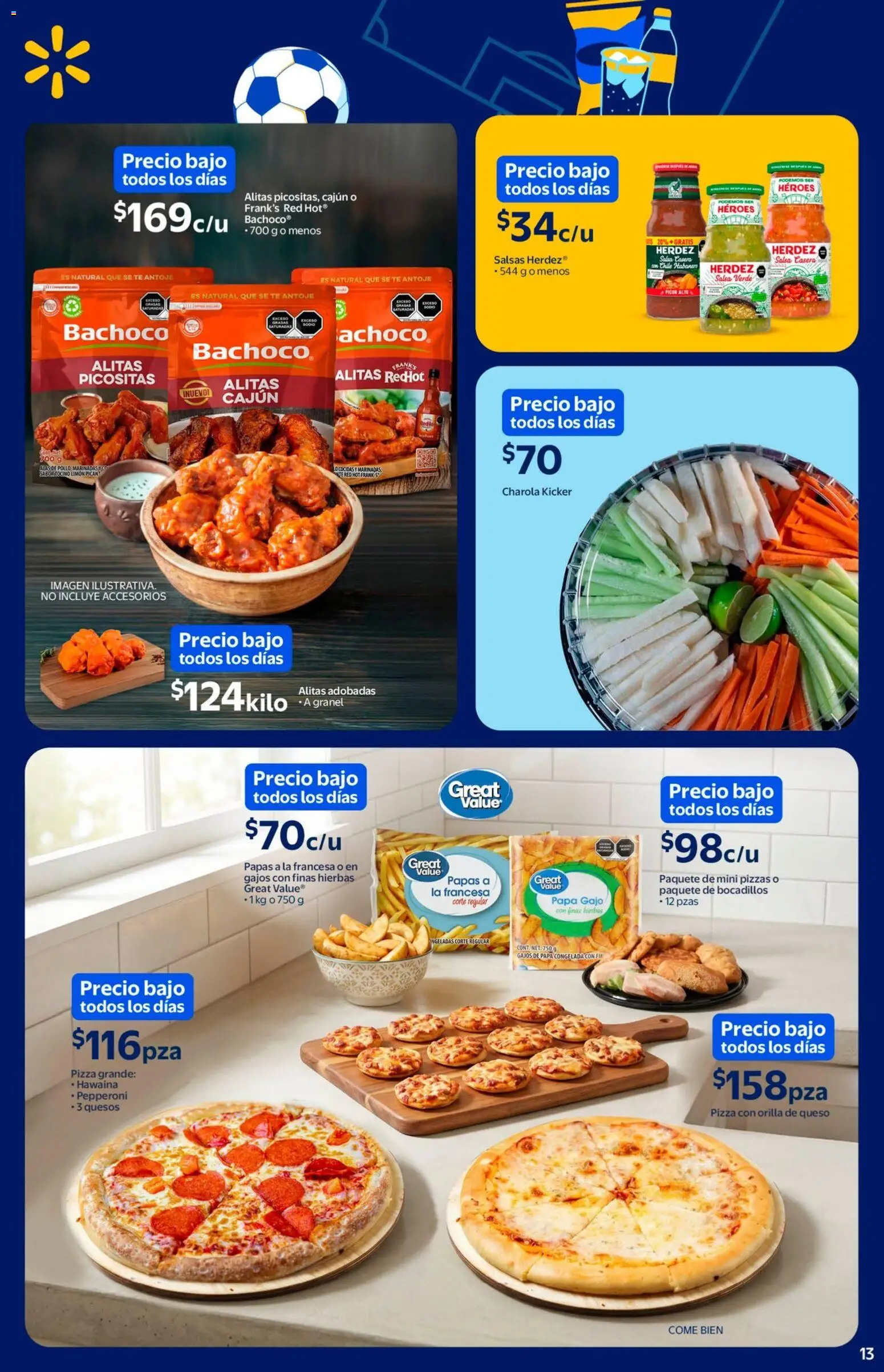 Nuevas ofertas de Walmart válidas en toda la República Mexicana desde el 11.05.2026. ¡Encuentra las mejores ofertas en  Walmart folleto El mejor doblete para papá! | Página: 13 | Productos: Papa, Limón, Queso, Pizza