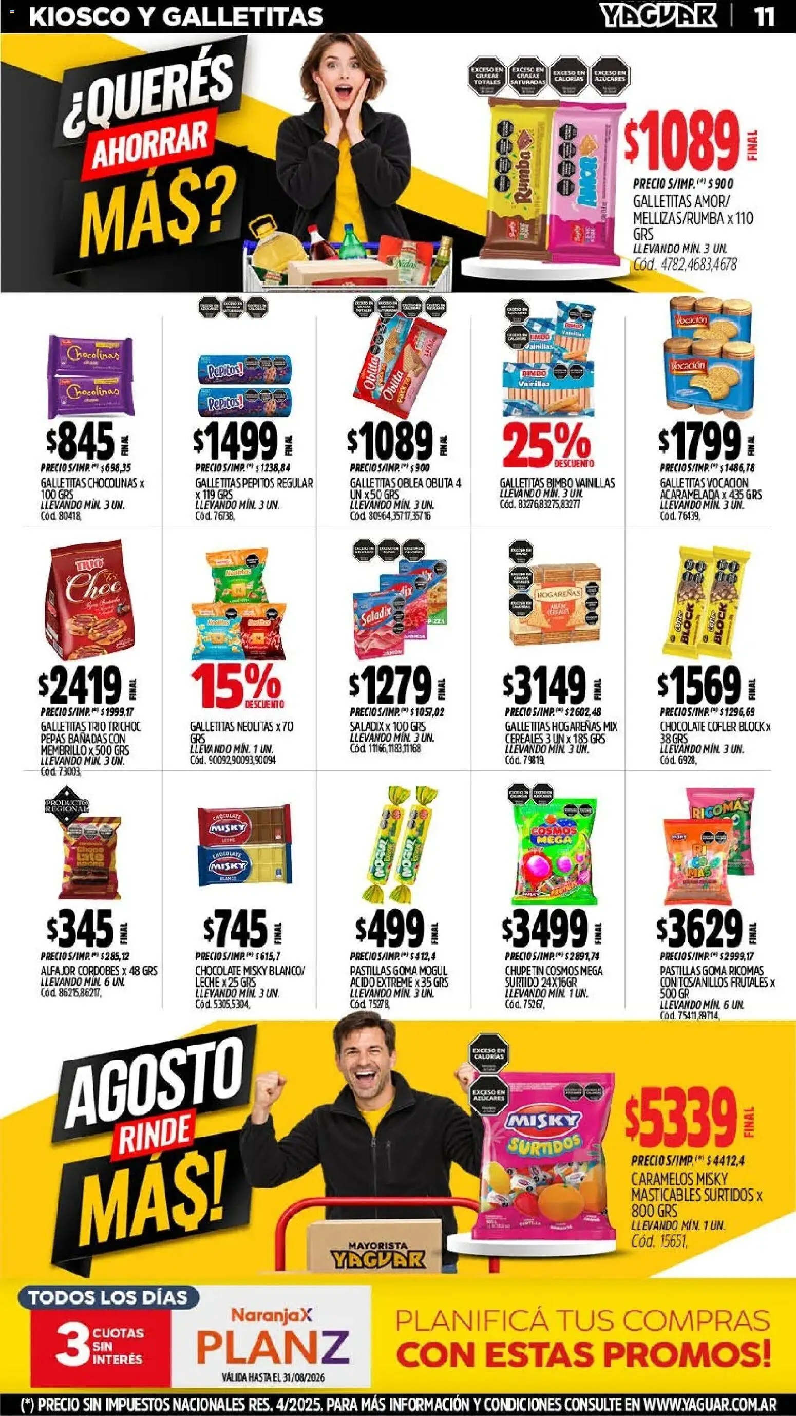 Yaguar - Oferta Semanal Córdoba │ válido desde el 17/07/2026 | Página: 12 | Productos: Galletitas, Aceto, Chocolate, Alfajor