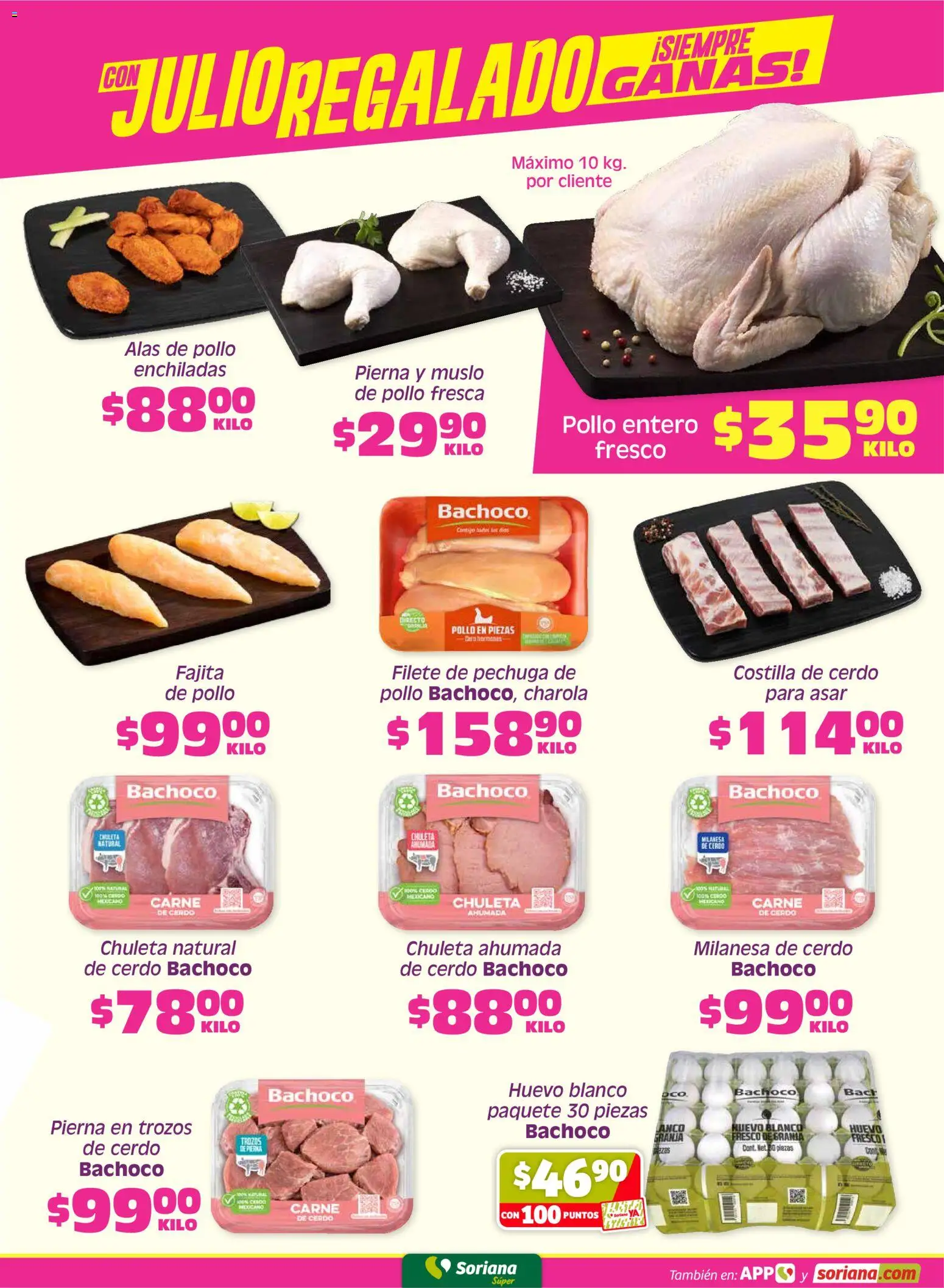 Nuevas ofertas de Soriana válidas en toda la República Mexicana desde el 29.05.2026. ¡Encuentra las mejores ofertas en Soriana Fin de Semana Súper: BCS, Son y Sin! | Página: 3 | Productos: Pollo, Milanesa, Huevo, Cerdo