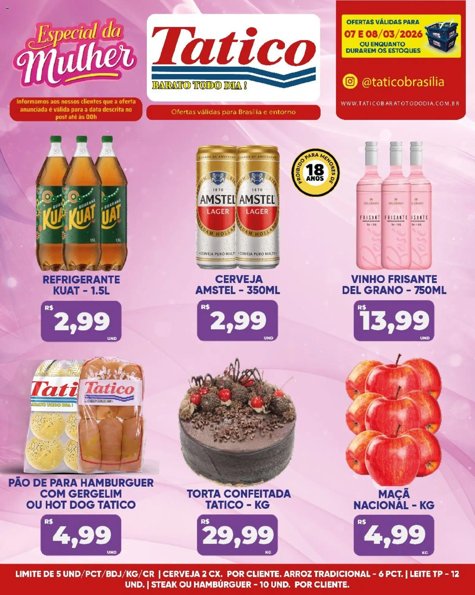 Tatico Folheto - válido de 09.03.2026 | Página: 25 | Produtos: Pão, Vinho, Arroz, Hambúrguer