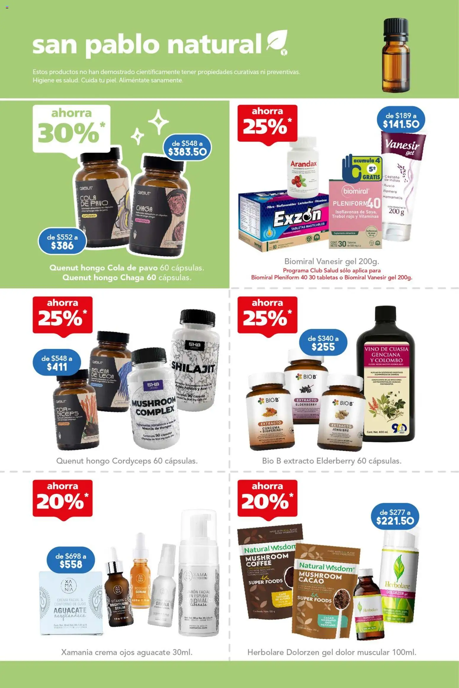 Nuevas ofertas de Farmacia San Pablo válidas en toda la República Mexicana desde el 03.05.2026. ¡Encuentra las mejores ofertas en Farmacia San Pablo catálogo! | Página: 6 | Productos: Hongos, Cacao, Cúrcuma, Jabón