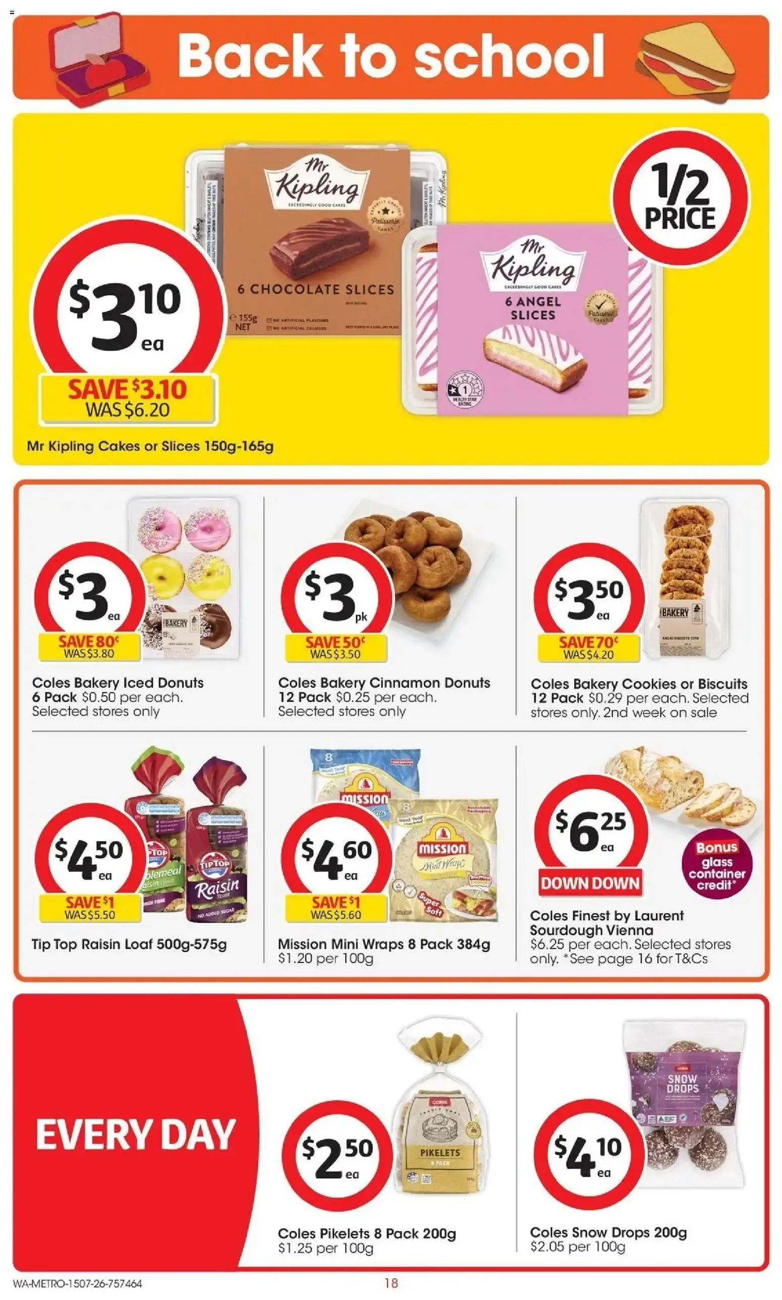 Coles catalogue - valid from 15/07/2026 | Page: 18 | Products: Donuts, Chocolate, Biscuits, Sugar