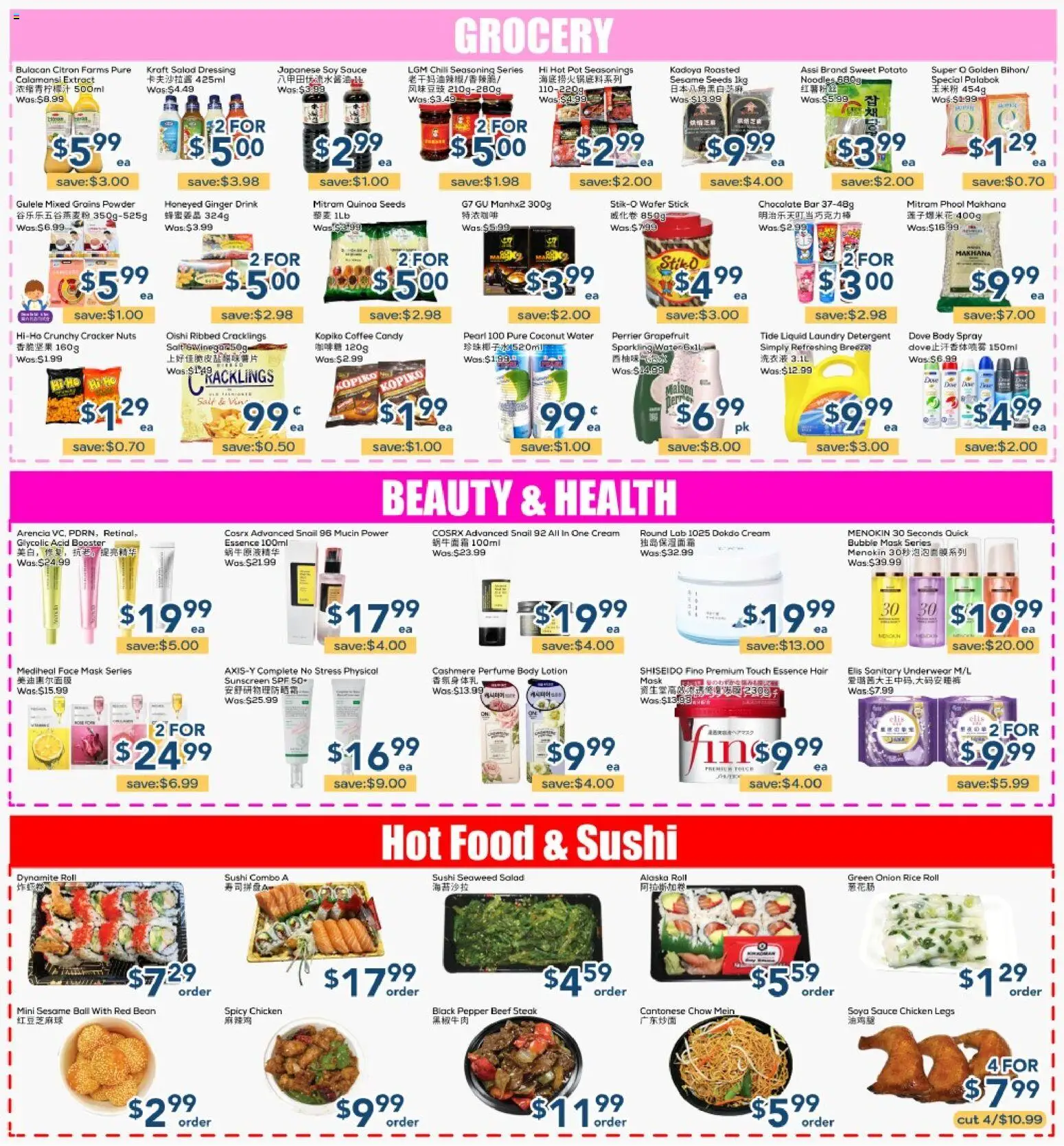 Oceans flyer valid from Oct 2, 2026 | Page: 2 | Products: Noodles, Cream, Mask, Food