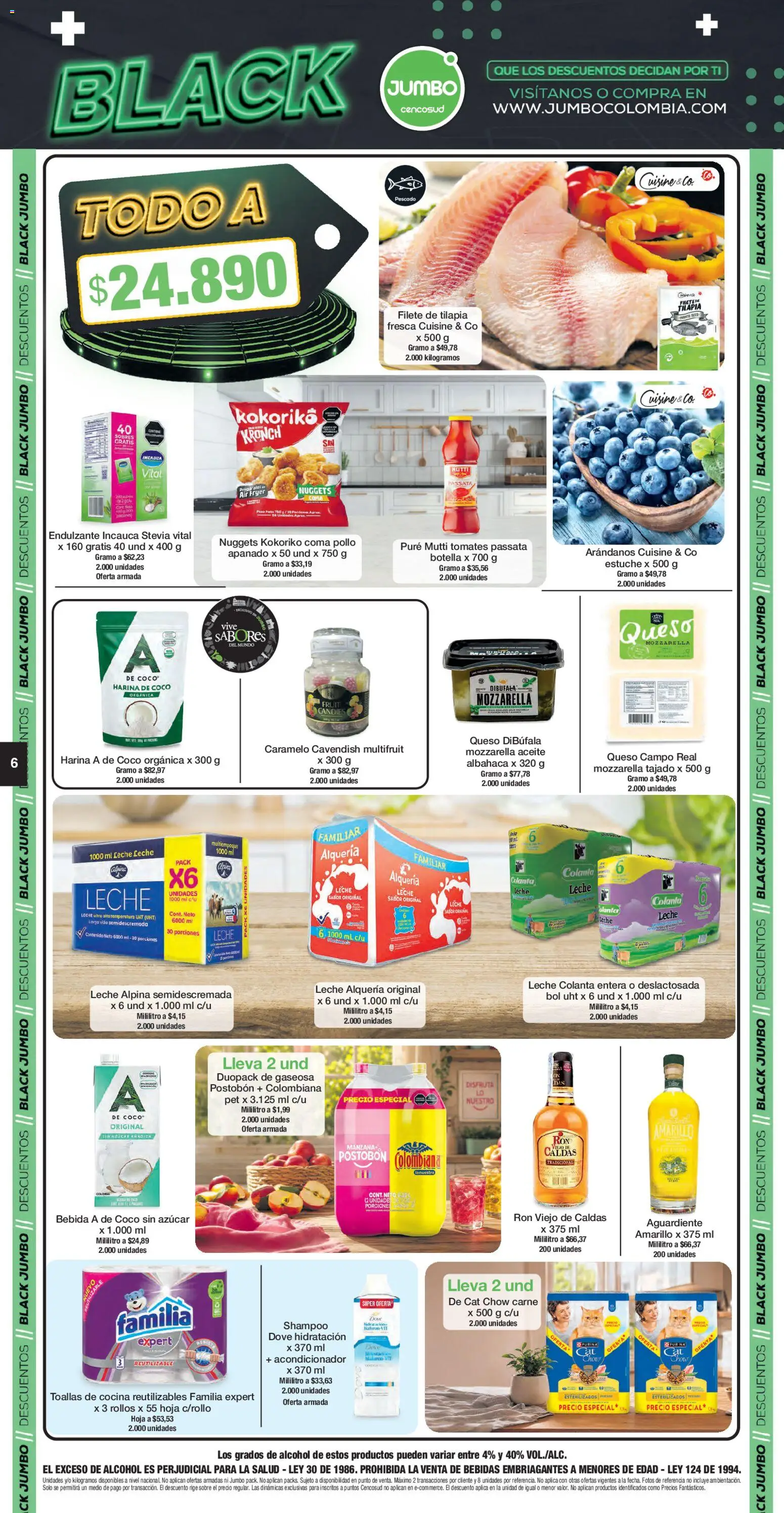 Jumbo revista - valida desde el 21.05.2026 | Página: 6 | Productos: Aguardiente, Arándanos, Toallas, Leche