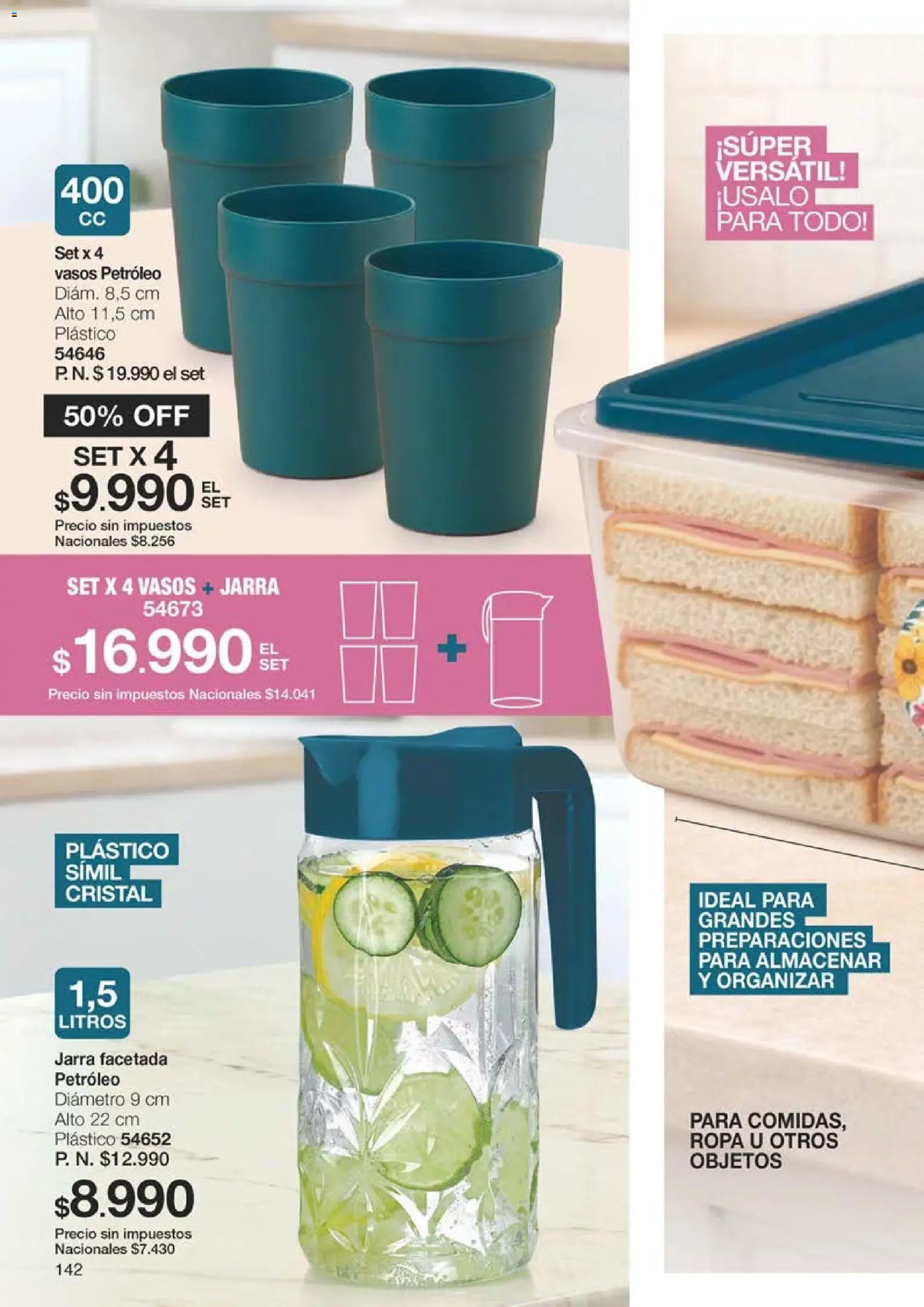 Gigot catálogo │ válido desde el 29/09/2026 | Página: 142 | Productos: Jarra, Ropa, Petróleo, Vasos