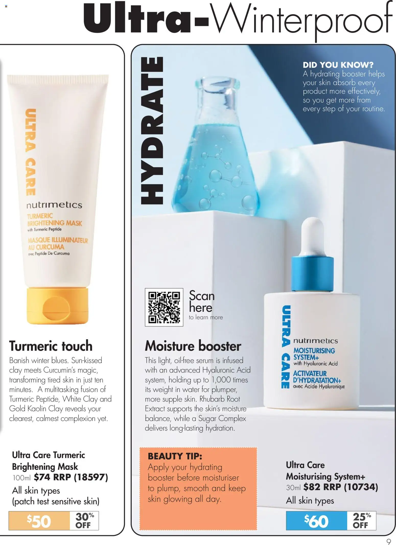 Nutrimetics catalogue - valid from 26.05.2026 | Page: 9 | Products: Moisturiser, Water, Sugar, Clay
