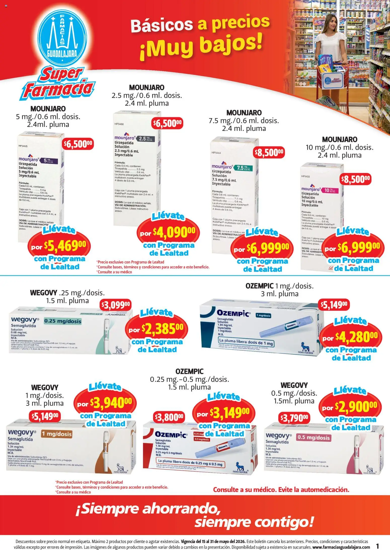 Nuevas ofertas de Farmacia Guadalajara válidas en toda la República Mexicana desde el 15.05.2026. ¡Encuentra las mejores ofertas en Farmacia Guadalajara catálogo! | Página: 1 | Productos: Caja, Sobre