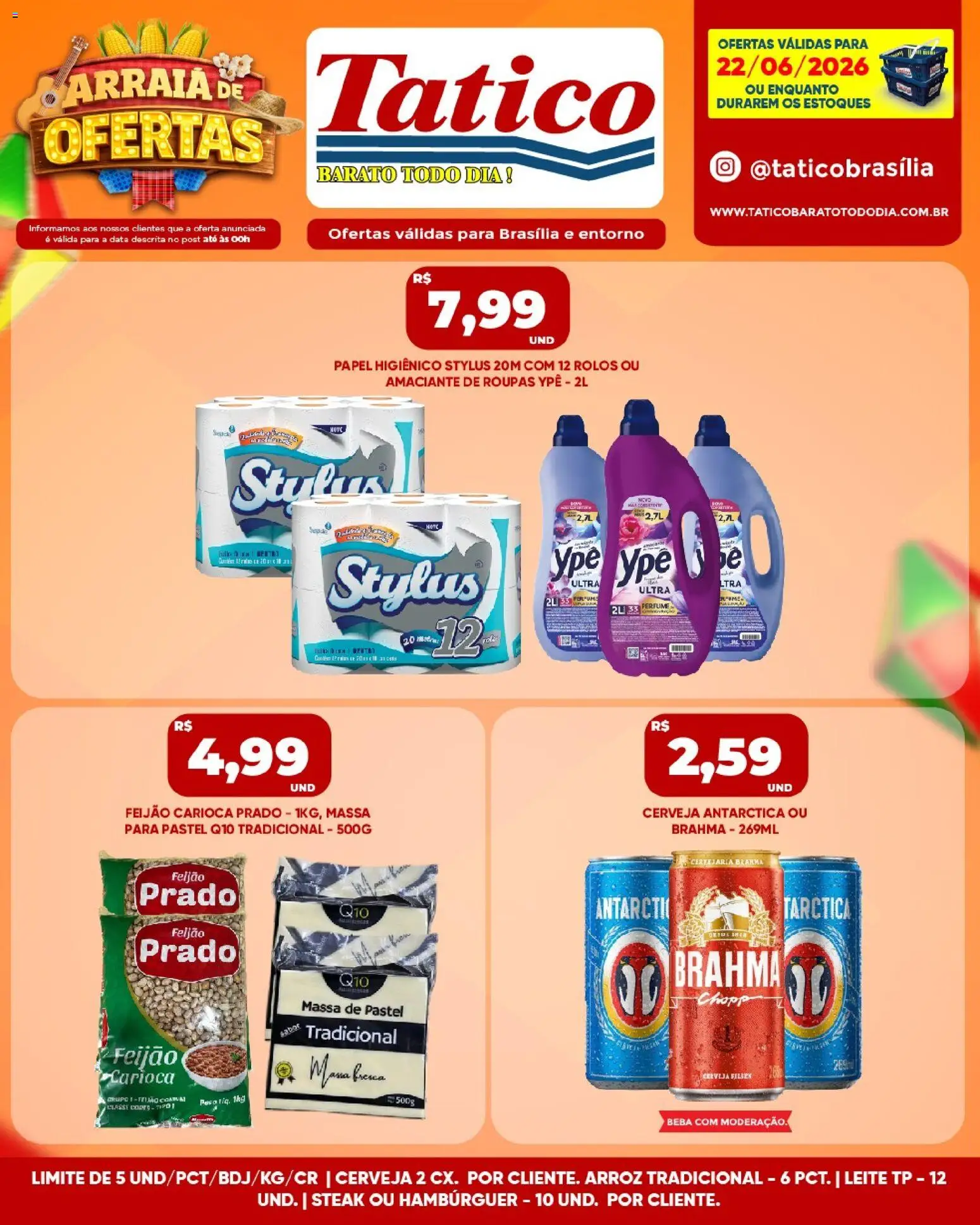 Tatico Folheto - válido de 23/06/2026 | Página: 25 | Produtos: Amaciante de roupas, Roupas, Massa de pastel, Papel higiênico