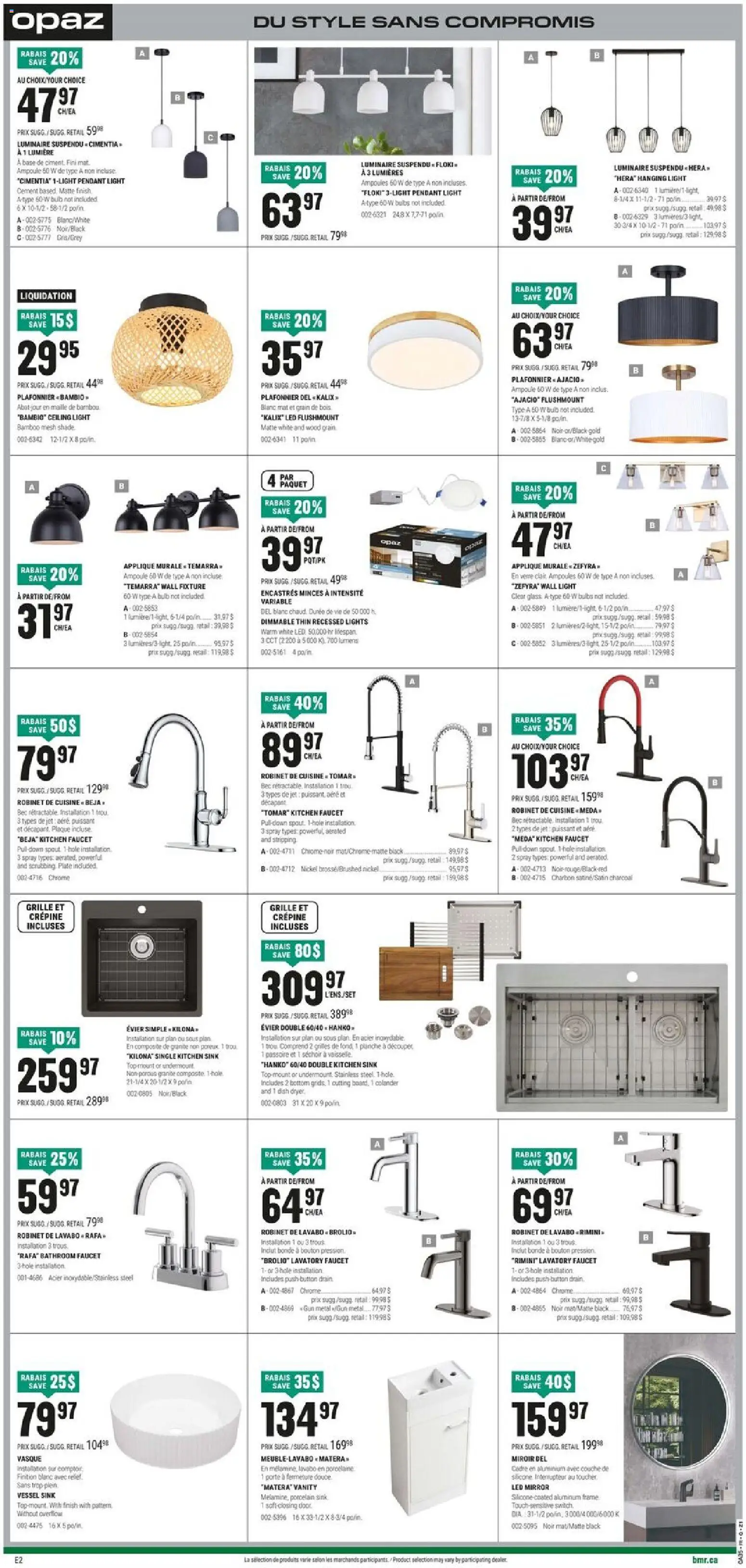 BMR flyer valid from Aug 27, 2026 | Page: 6 | Products: Ceiling light, Cement, Charcoal, Door