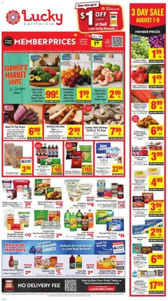 Preview of Lucky Supermarkets weekly ads valid from 08/05/2026 | Page: 1 | Products: Crowns, Eggs, Coffee, Sauce