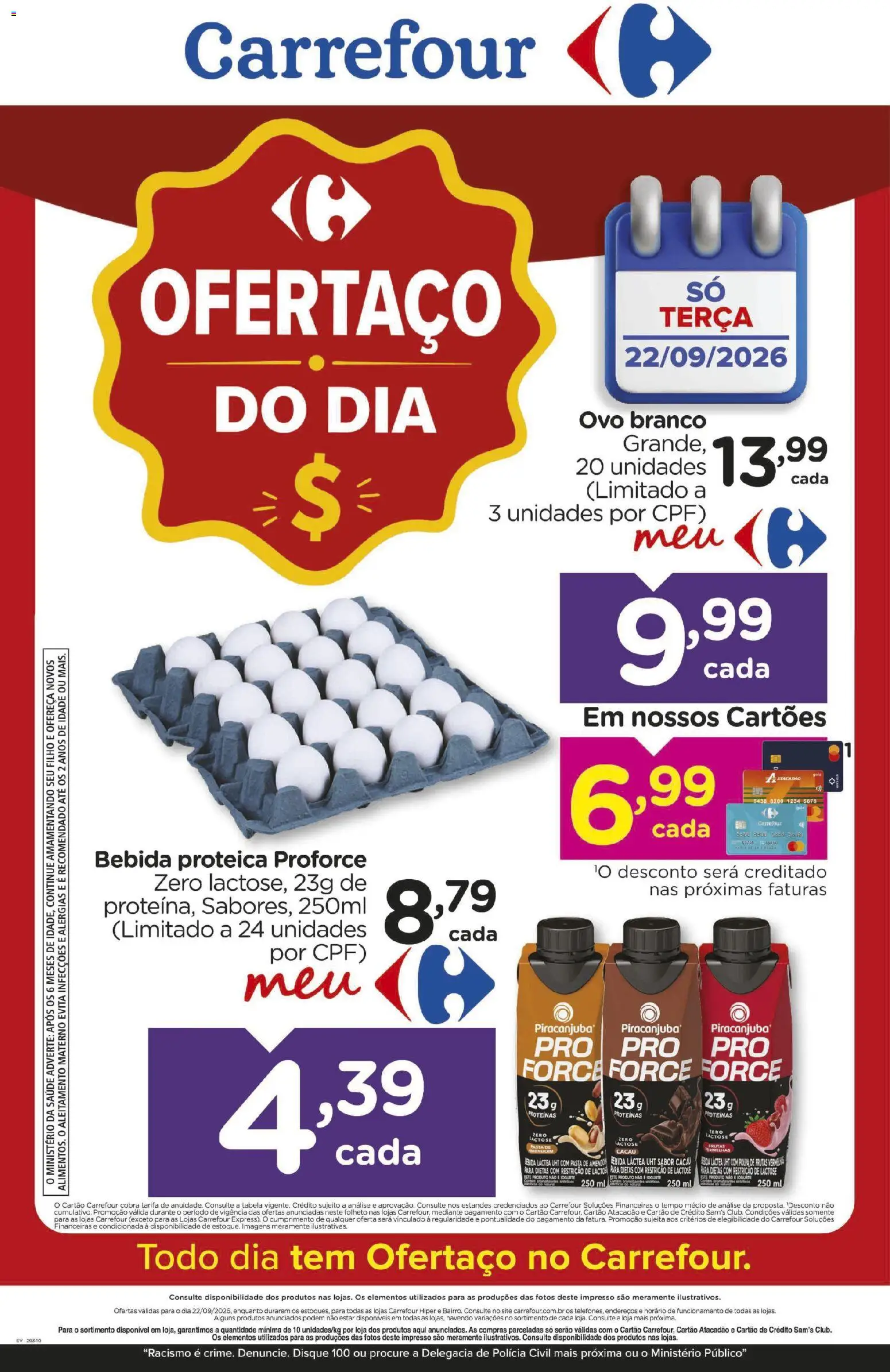 Carrefour Folheto - válido de 22/09/2026 | Página: 1 | Produtos: Frutas, Pasta, Bebida, Bebida proteica