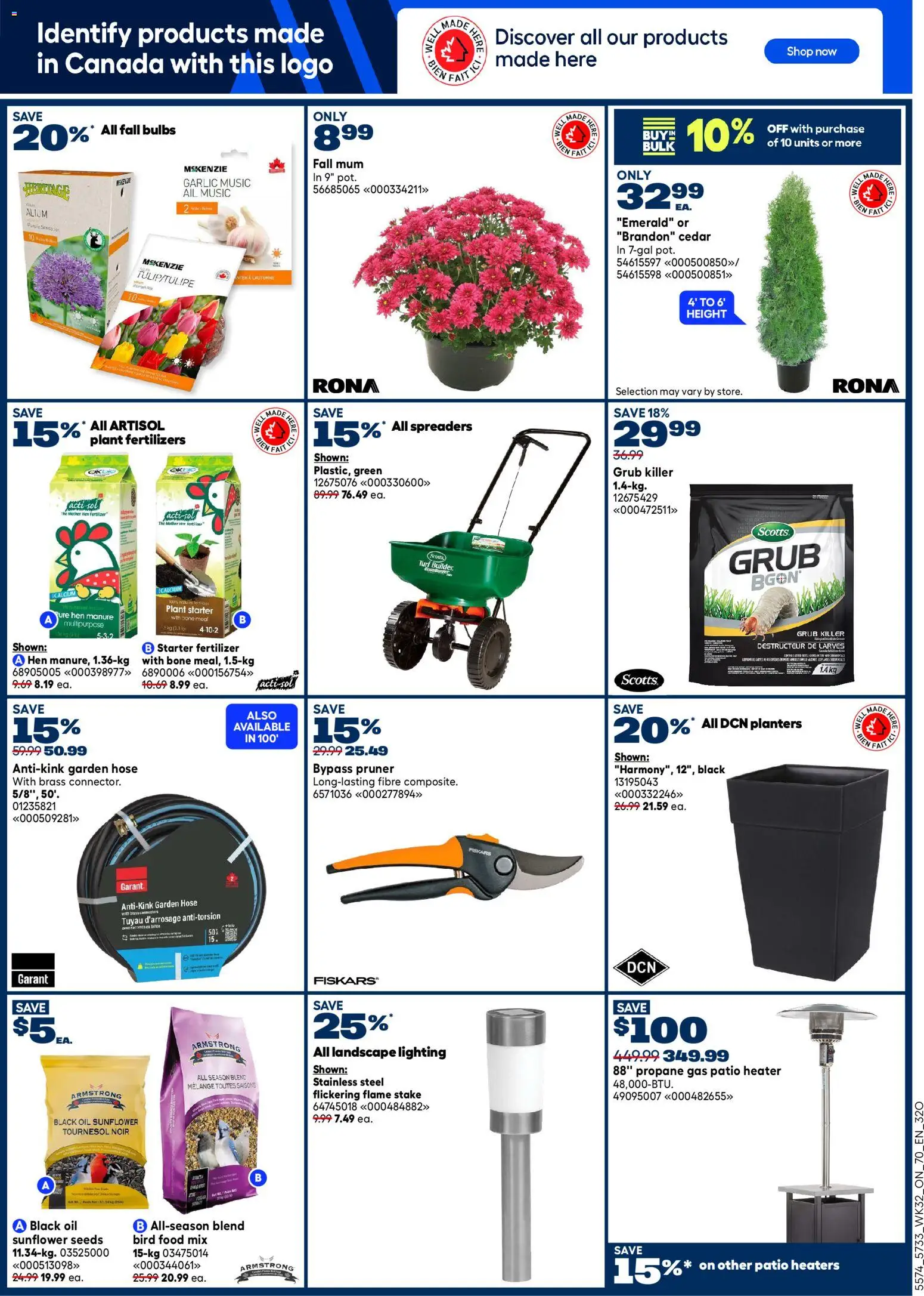 Rona flyer valid from Sep 3, 2026 | Page: 7 | Products: Sunflower seeds, Sunflower, Lighting, Oil