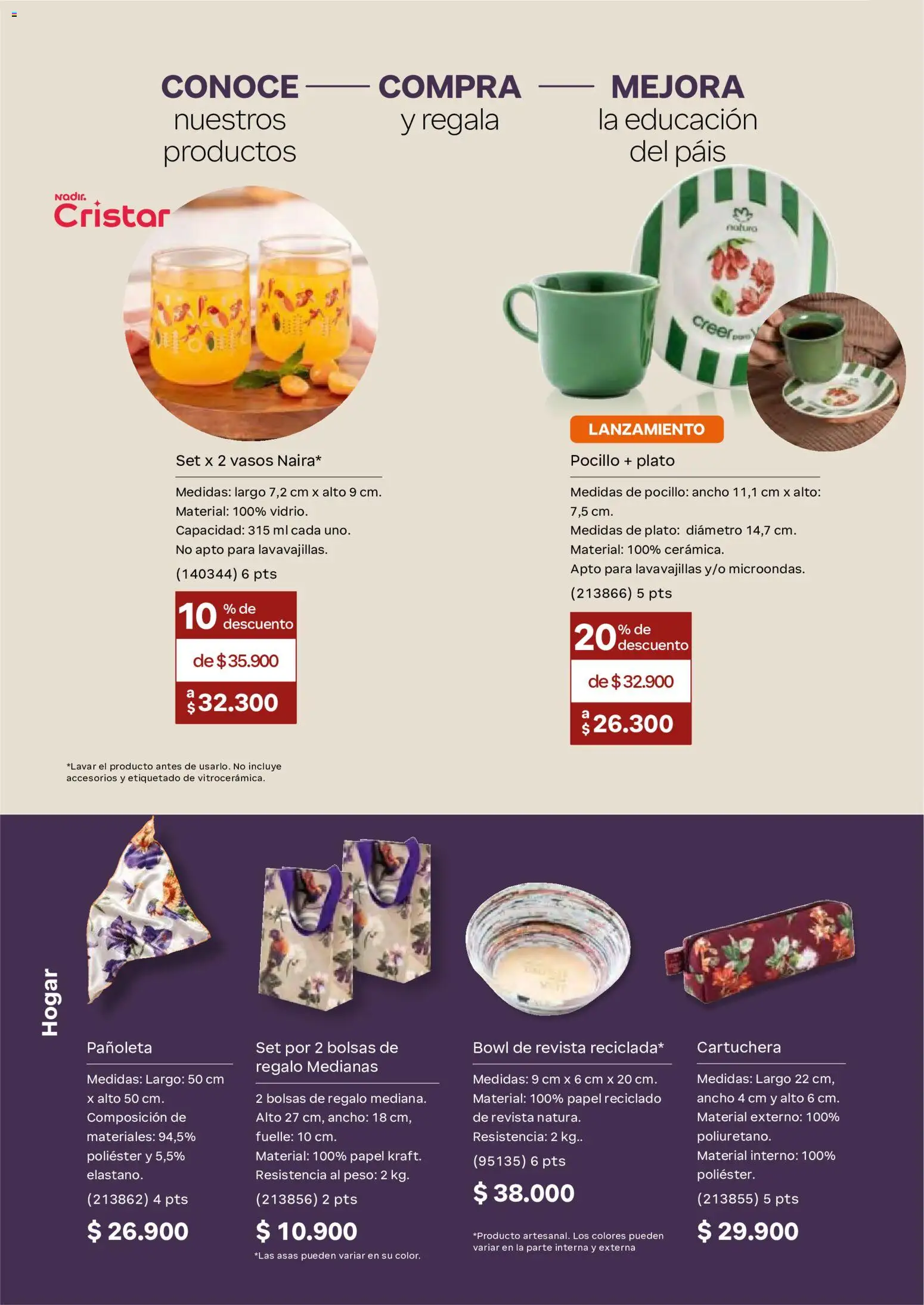 Natura revista - valida desde el 29.04.2026 | Página: 164 | Productos: Vasos, Magdalena, Lavavajillas, Peso