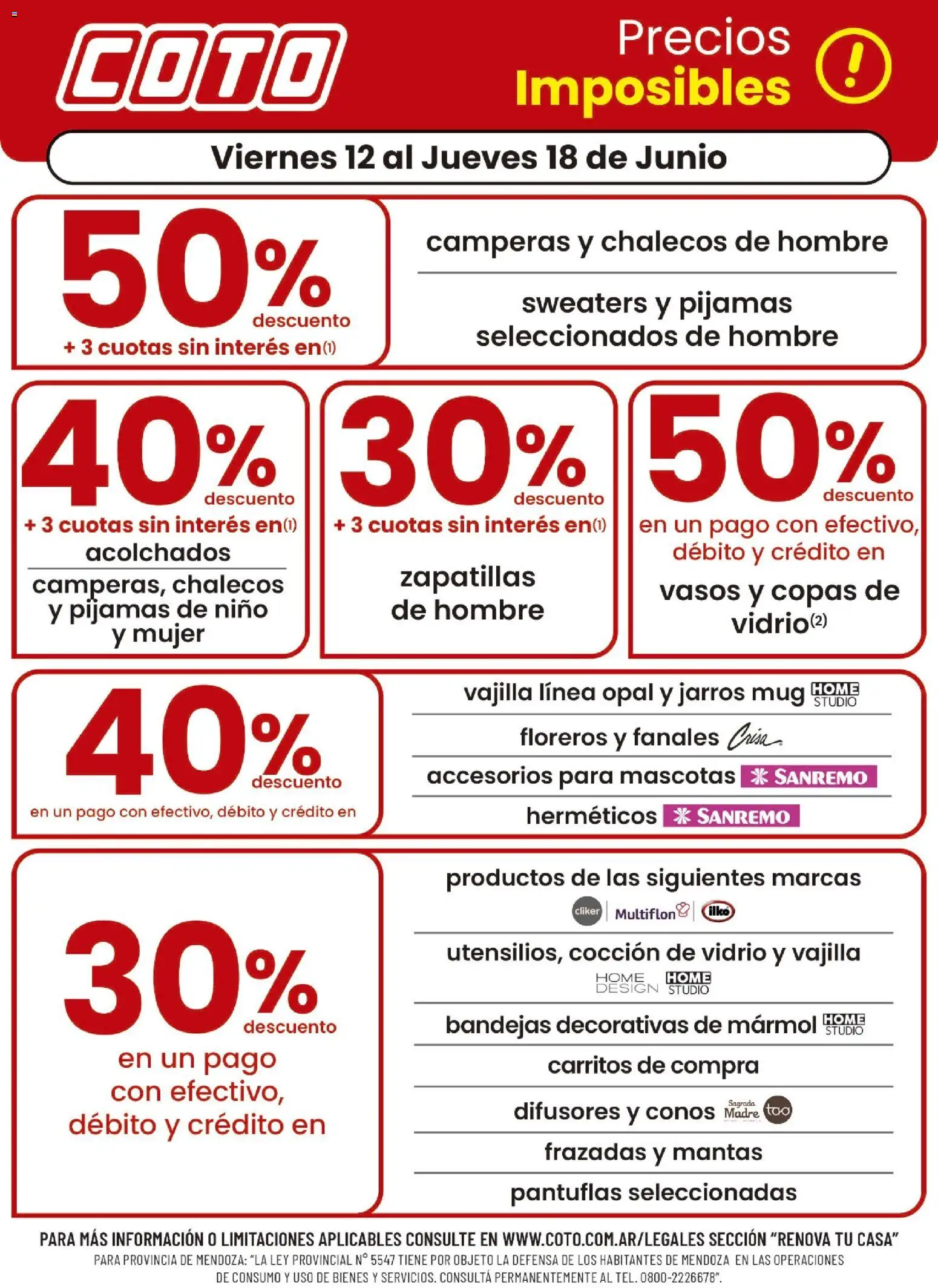Coto - Renova Clases │ válido desde el 12.06.2026 | Página: 1 | Productos: Zapatillas, Vasos