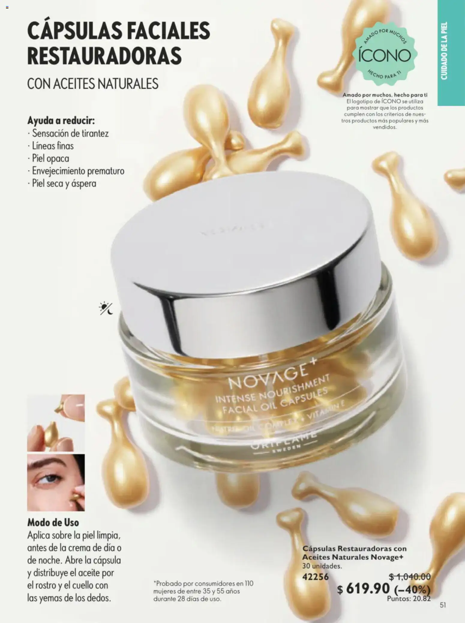 Nuevas ofertas de Oriflame válidas en toda la República Mexicana desde el 11/07/2026. ¡Encuentra las mejores ofertas en Oriflame campaña 10 2026! | Página: 51 | Productos: Crema, Aceite, Sobre