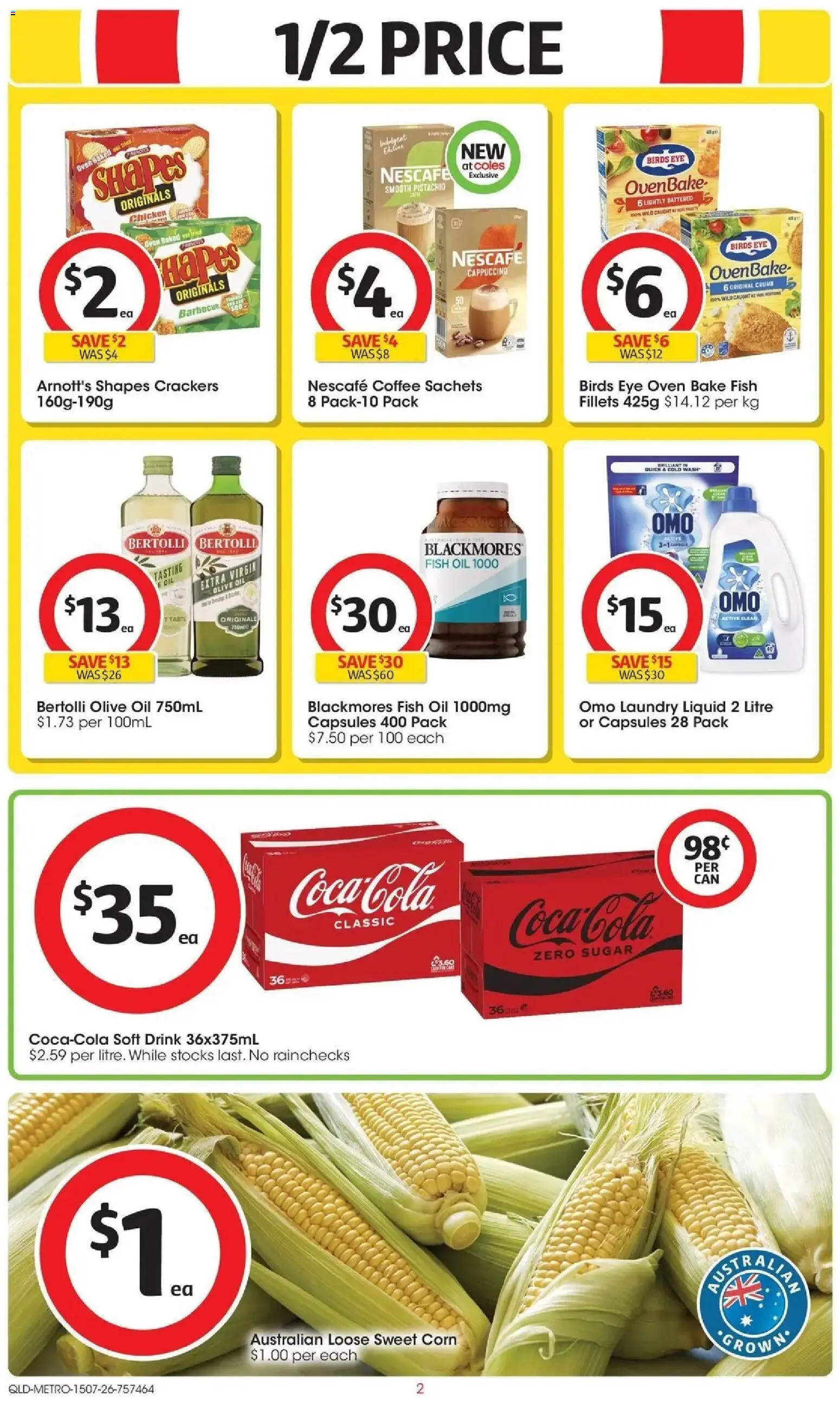 Coles catalogue - valid from 15/07/2026 | Page: 2 | Products: Coffee, Chicken, Sachets, Oven