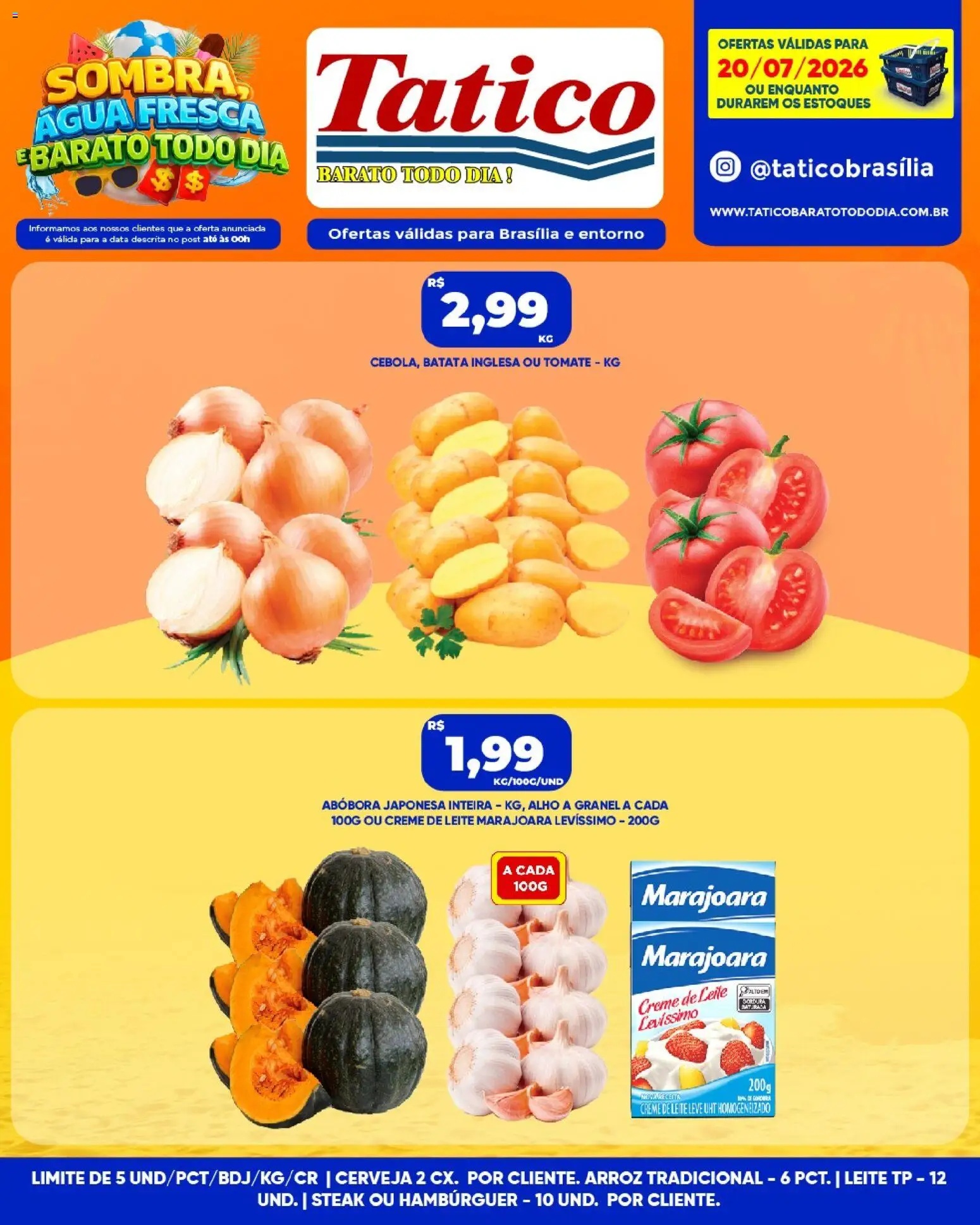 Tatico Folheto - válido de 21/07/2026 | Página: 23 | Produtos: Abóbora, Creme, Hambúrguer, Batata