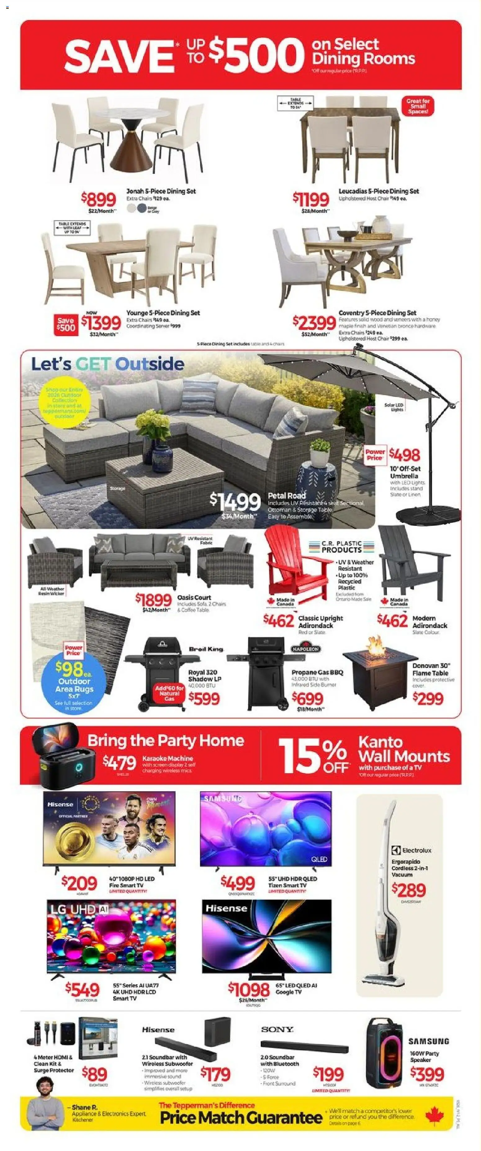 Tepperman's flyer valid from 08.05.2026 | Page: 8 | Products: Tv, Coffee table, Chair, Coffee
