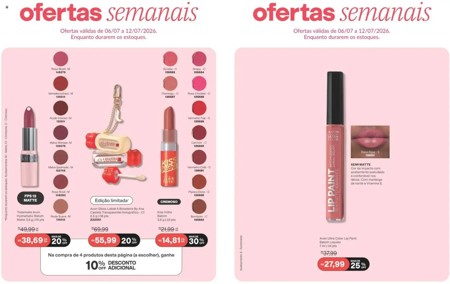 Avon Folheto - válido de 19/07/2026 | Página: 178 | Produtos: Blush, Gloss labial, Bombom, Pipoca