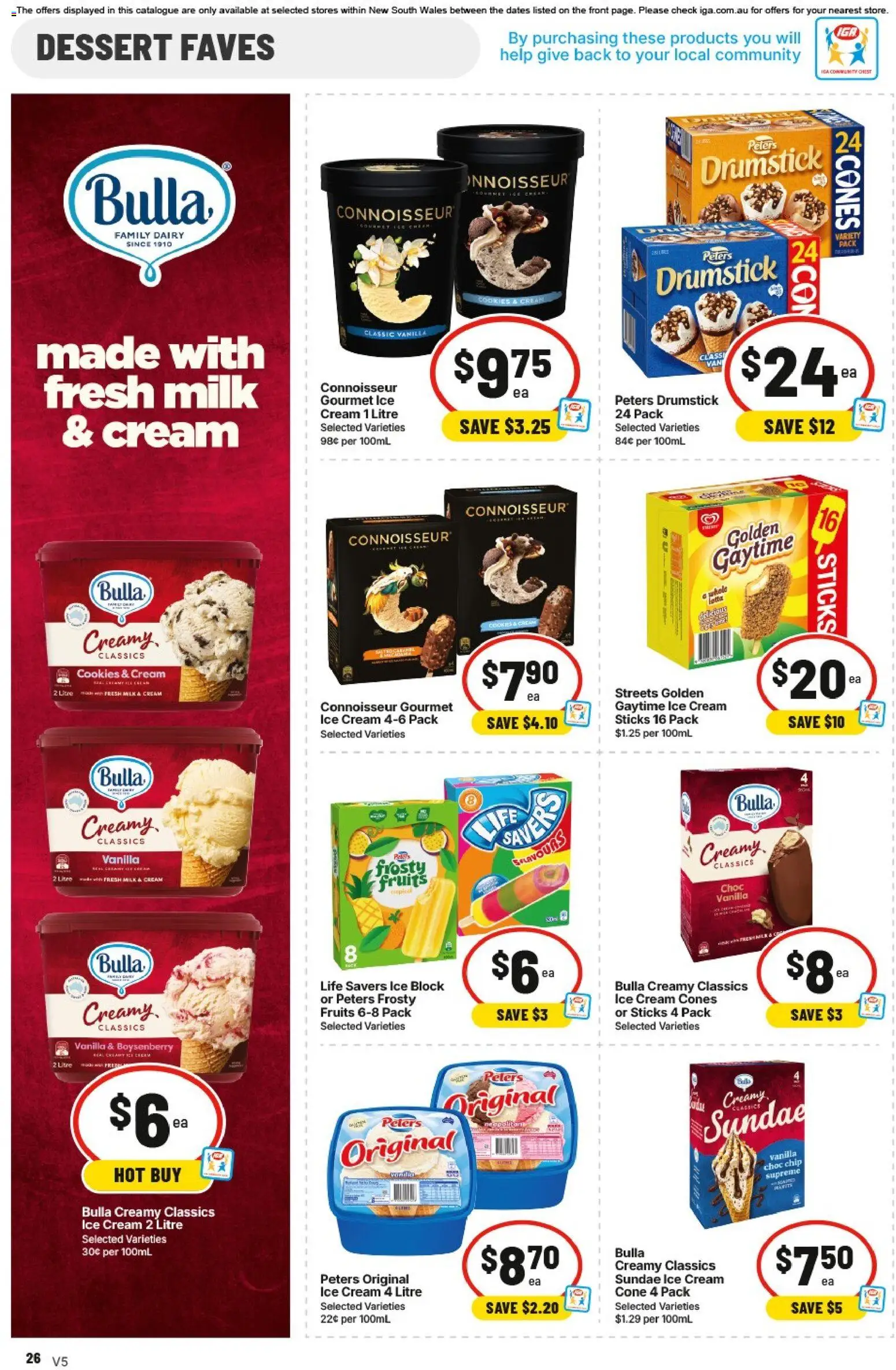 IGA catalogue - valid from 12/08/2026 | Page: 26 | Products: Milk, Dairy, Cream, Fruits