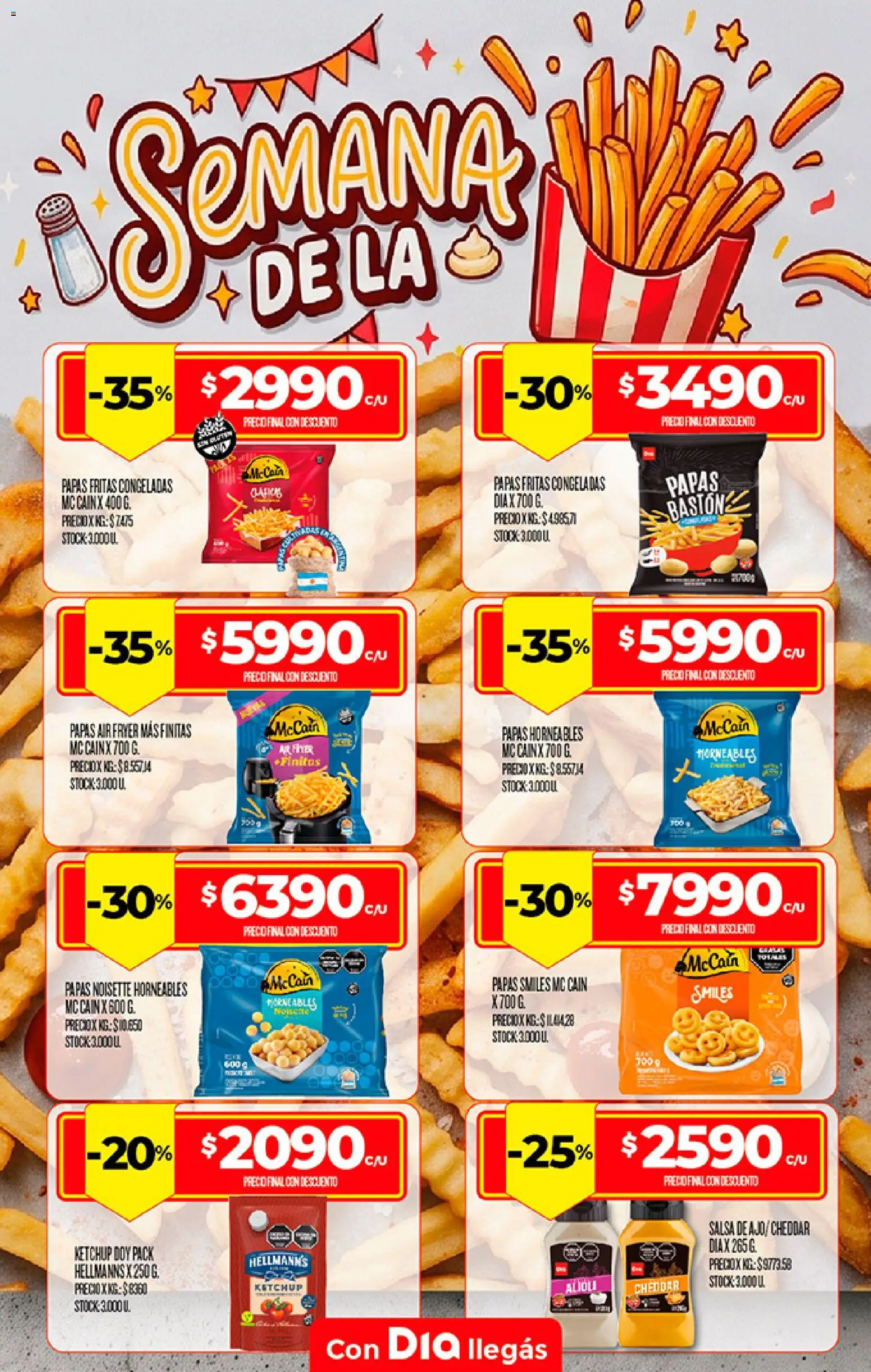 Supermercado DIA Especial Papas Fritas │ válido desde el 19/08/2026 | Página: 1 | Productos: Papas fritas congeladas, Ketchup, Papas, Papas fritas