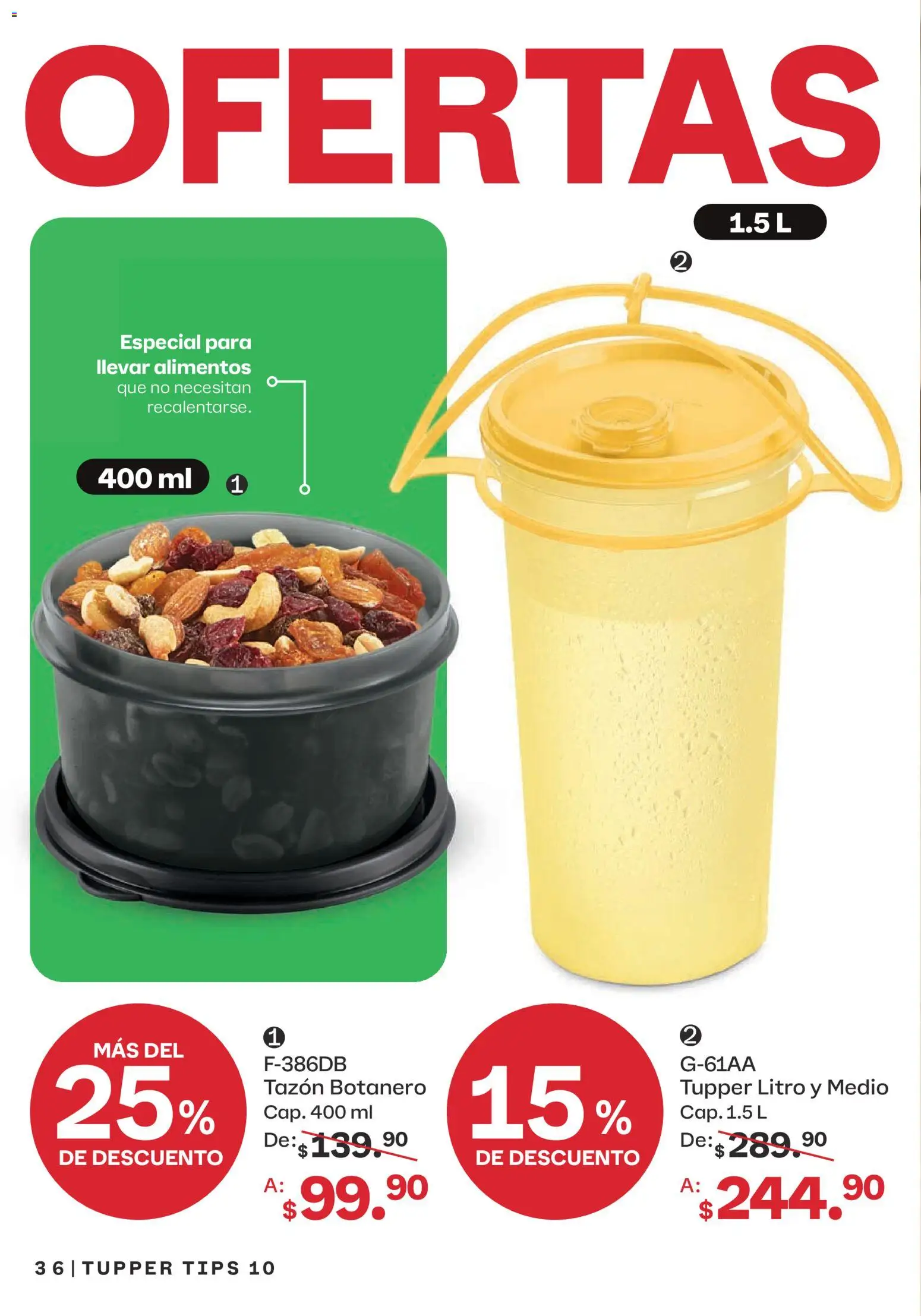 Nuevas ofertas de Tupperware válidas en toda la República Mexicana desde el 07/09/2026. ¡Encuentra las mejores ofertas en Tupperware catálogo! | Página: 36 | Productos: Alimentos, Tupper