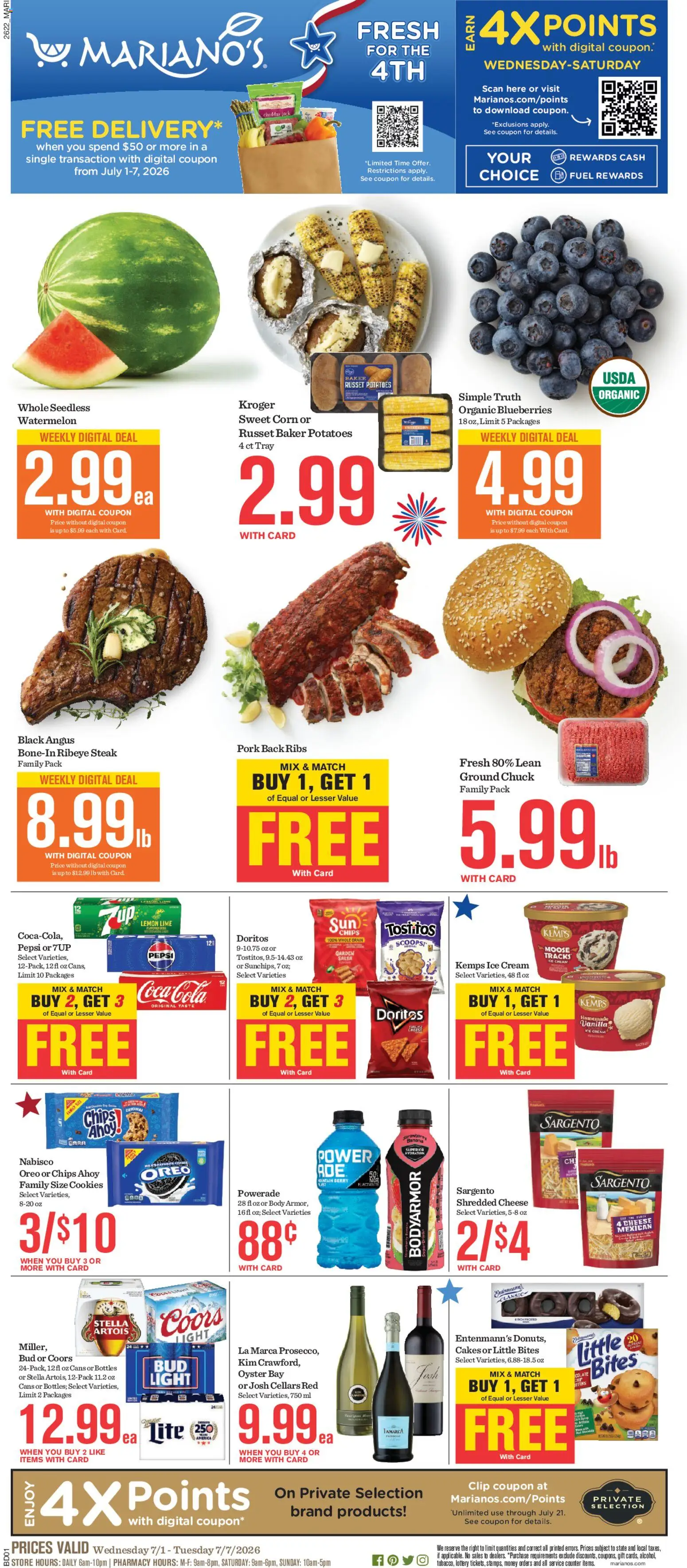 Mariano's Weekly Ad - valid from 07/01/2026 | Page: 1 | Products: Clip, Cheese, Potatoes, Lime