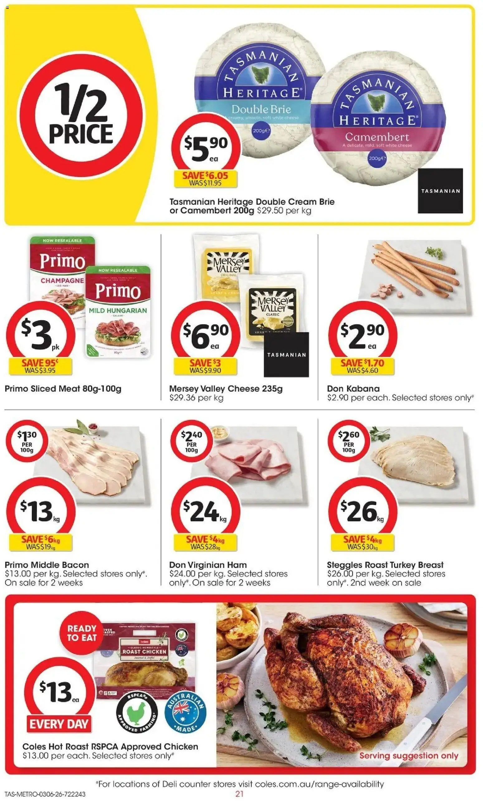 Coles catalogue - valid from 02.06.2026 | Page: 21 | Products: Cheese, Ham, Chicken, Meat