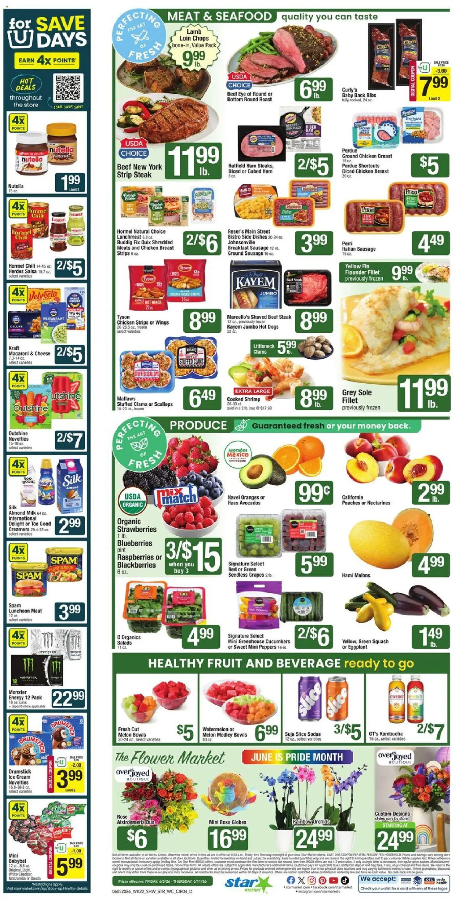 Star Market Weekly Ad - MA - valid from 05.06.2026 | Page: 4 | Products: Ham, Cream, Cucumbers, Grapes