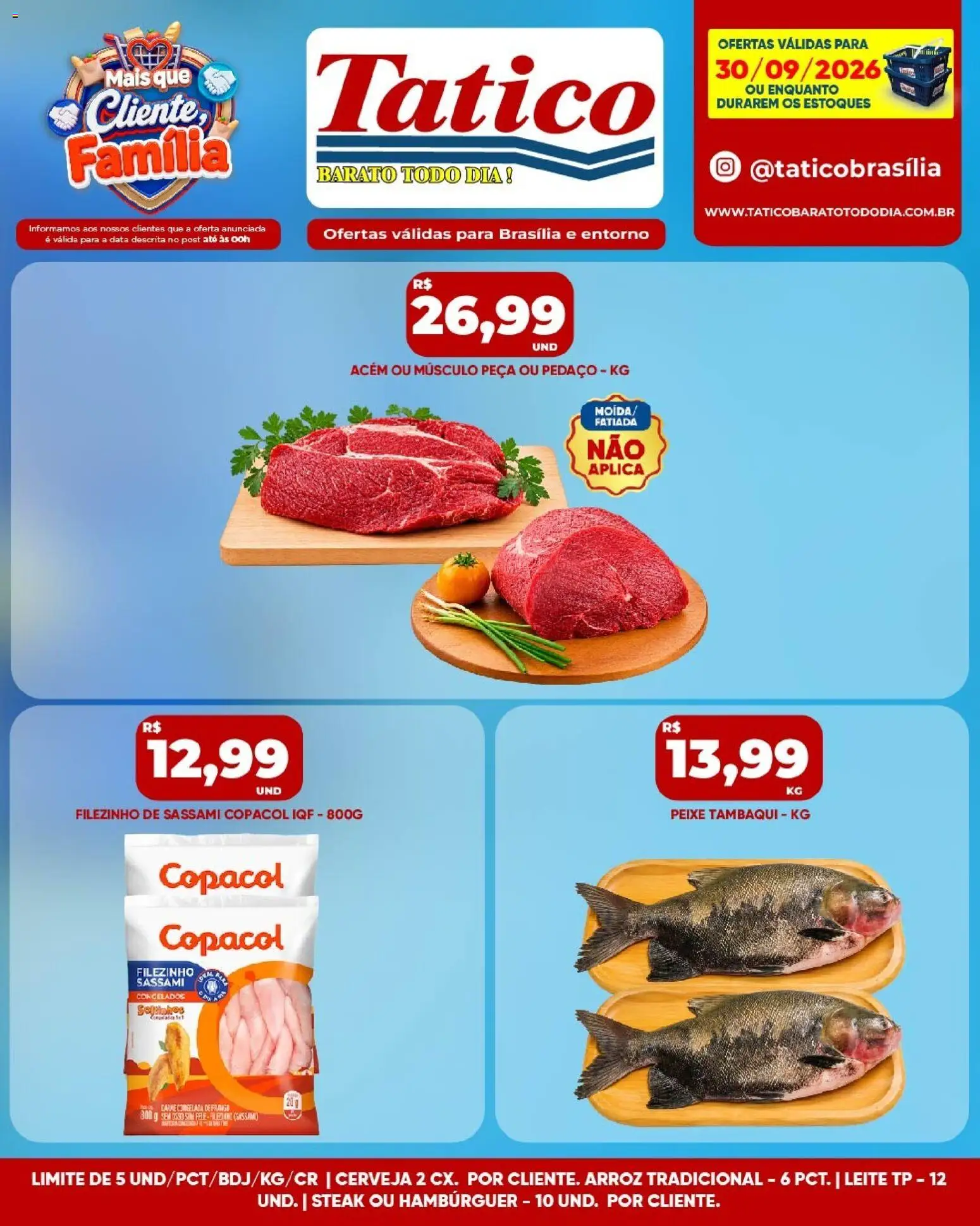Tatico Folheto - válido de 30/09/2026 | Página: 11 | Produtos: Steak, Leite, Arroz, Frango