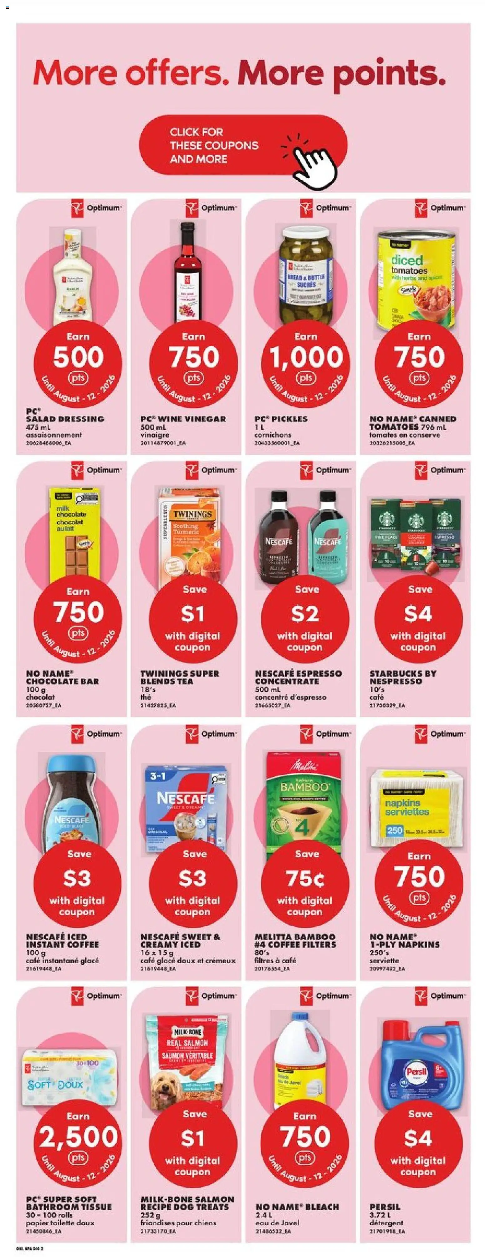 No Frills flyer valid from Aug 6, 2026 | Page: 11 | Products: Salad, Milk, Coffee, Tomatoes