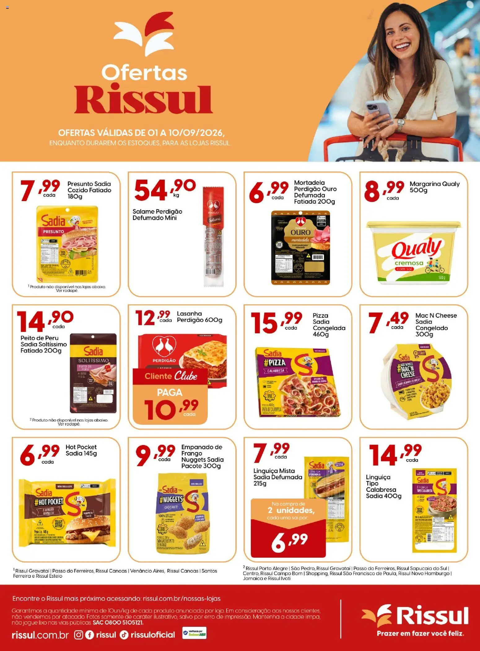 Rissul Folheto - válido de 01/09/2026 | Página: 2 | Produtos: Mortadela, Lasanha, Peru, Margarina