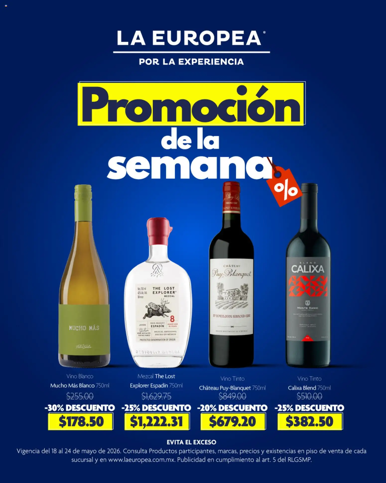 Nuevas ofertas de La Europea válidas en toda la República Mexicana desde el 18.05.2026. ¡Encuentra las mejores ofertas en La Europea catálogo Promoción! | Página: 1 | Productos: Vino