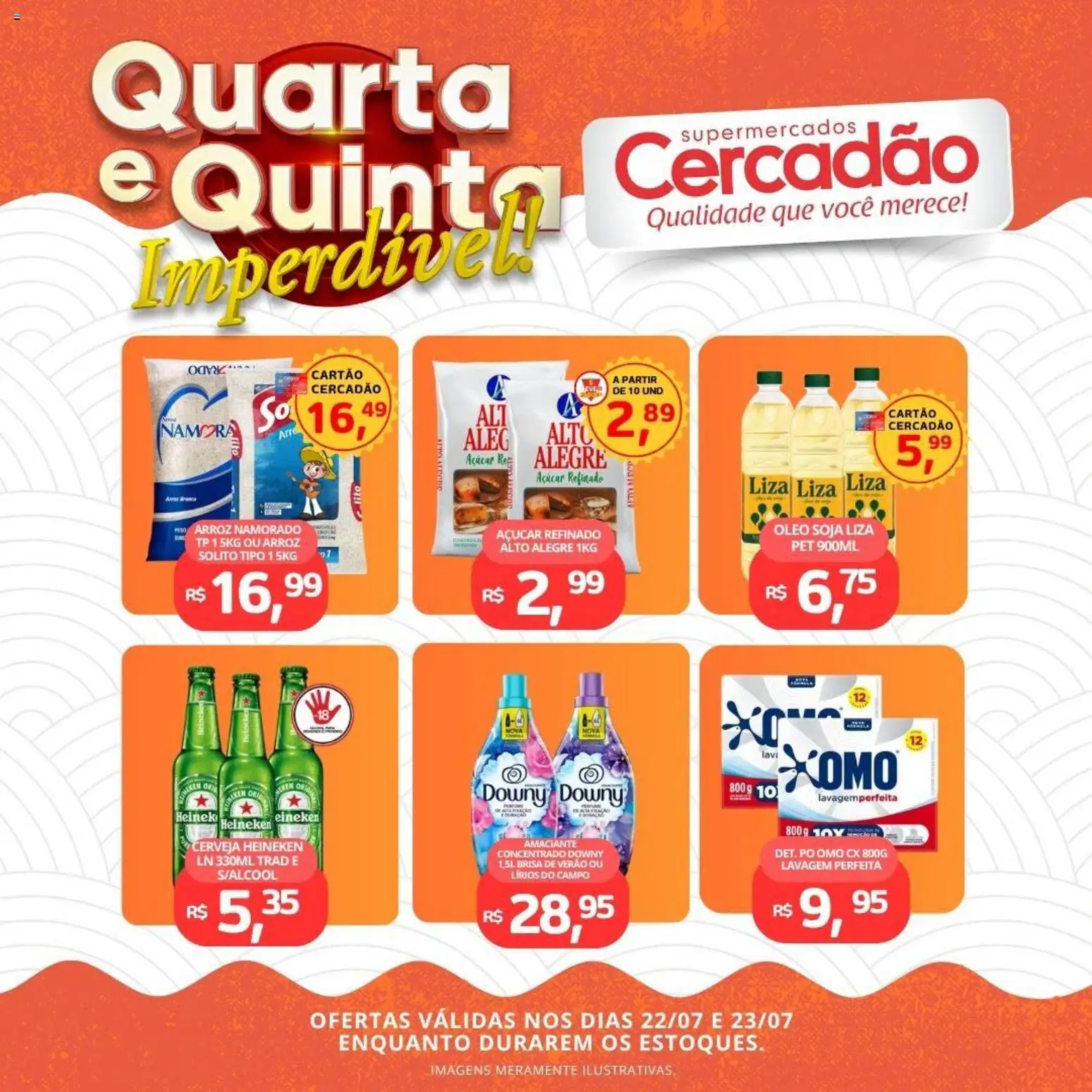 Cercadão Folheto - válido de 22/07/2026 | Página: 3 | Produtos: Cerveja, Açúcar, Amaciante, Soja