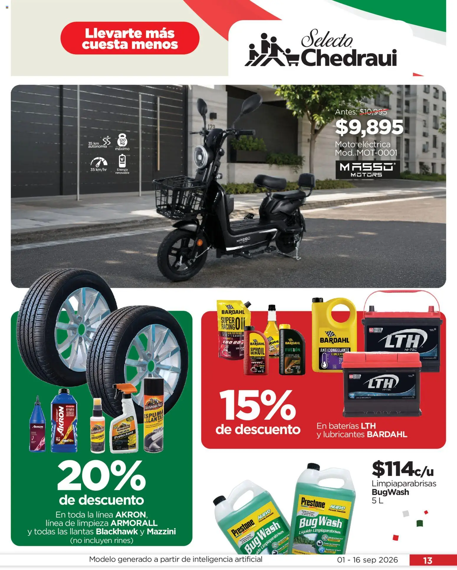 Nuevas ofertas de Chedraui válidas en toda la República Mexicana desde el 01/09/2026. ¡Encuentra las mejores ofertas en Chedraui folleto Llevarte más cuesta menos! | Página: 13