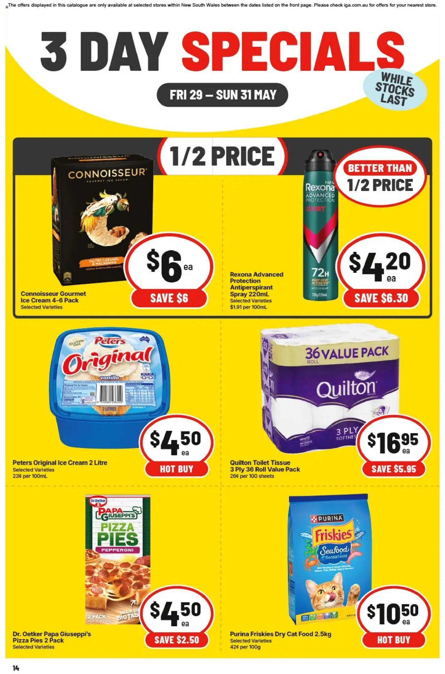 IGA catalogue - valid from 29.05.2026 | Page: 2 | Products: Toilet, Pizza, Cream, Seafood