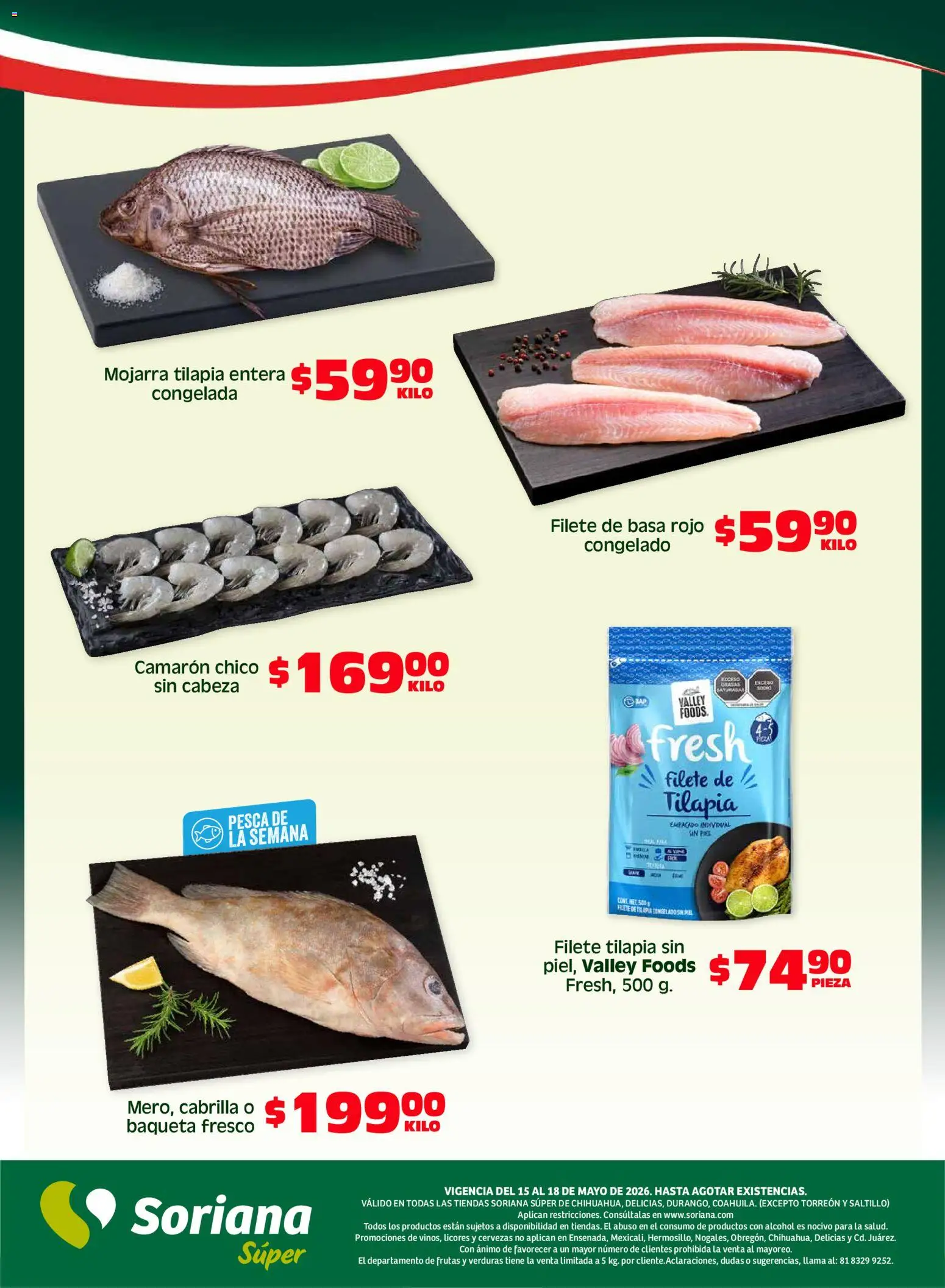 Nuevas ofertas de Soriana válidas en toda la República Mexicana desde el 15.05.2026. ¡Encuentra las mejores ofertas en Soriana Fin de Semana Súper: Chih, Delicias, Dur y Coah (excepto Saltillo)! | Página: 4 | Productos: Agua