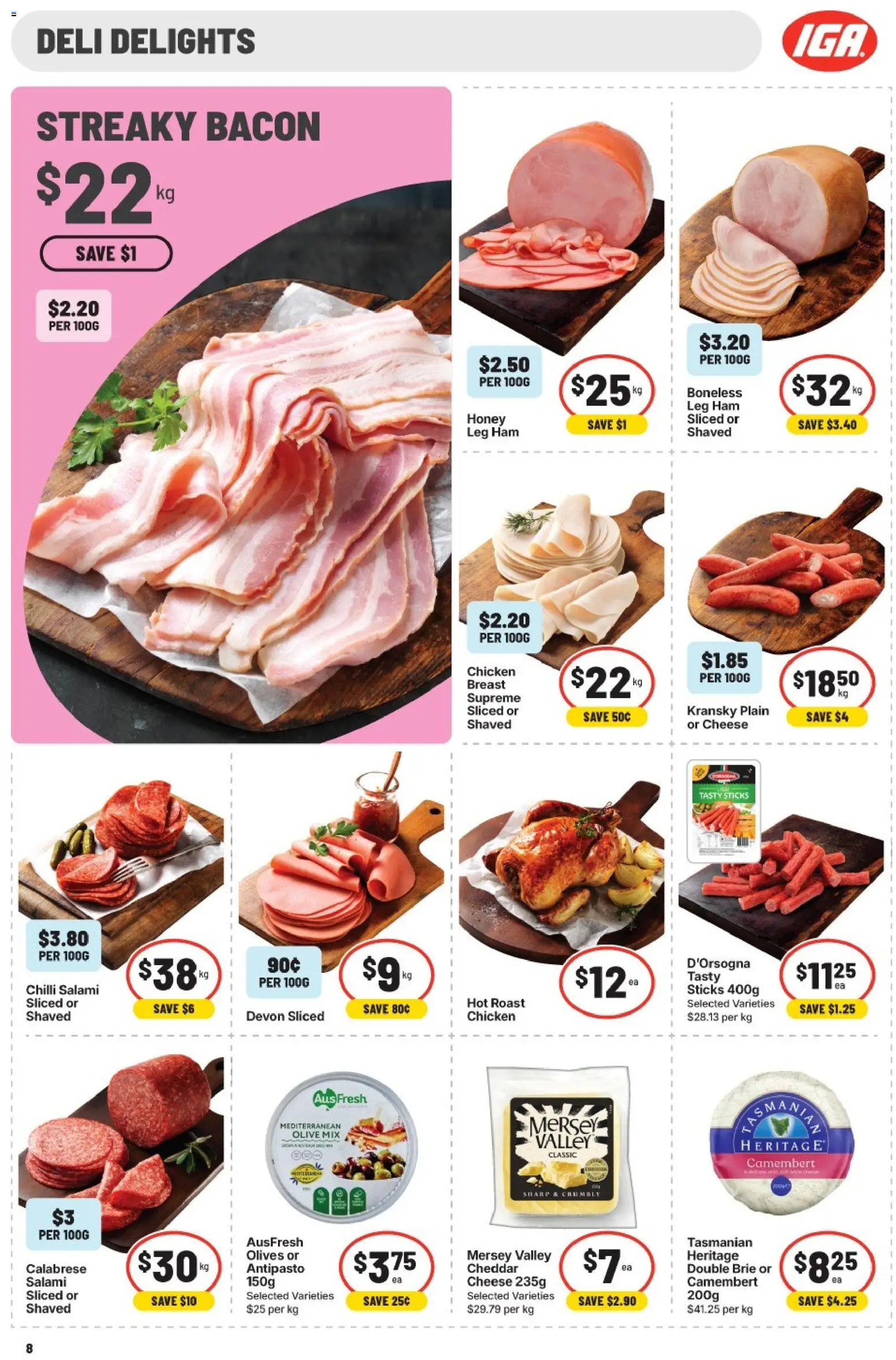 IGA catalogue - valid from 17.06.2026 | Page: 8 | Products: Salami, Ham, Chicken, Chilli