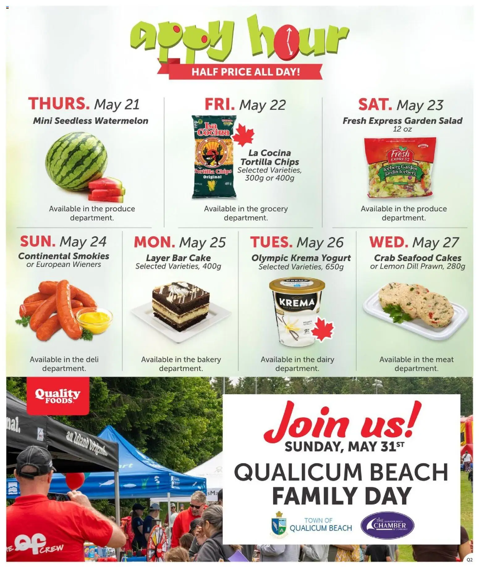 Quality Foods flyer valid from 21.05.2026 | Page: 16 | Products: Chips, Salad, Bakery, Yogurt