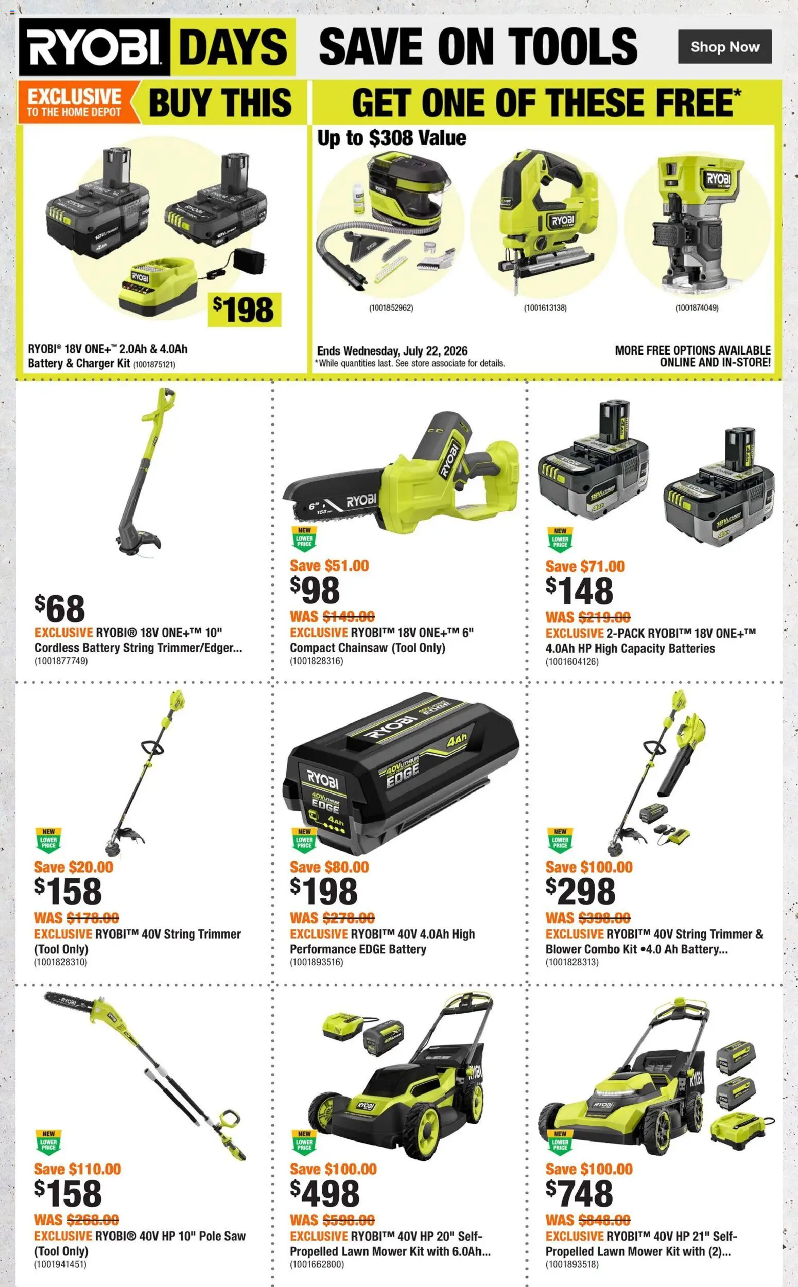 Home Depot flyer valid from 28.05.2026 | Page: 5 | Products: Mower, Battery