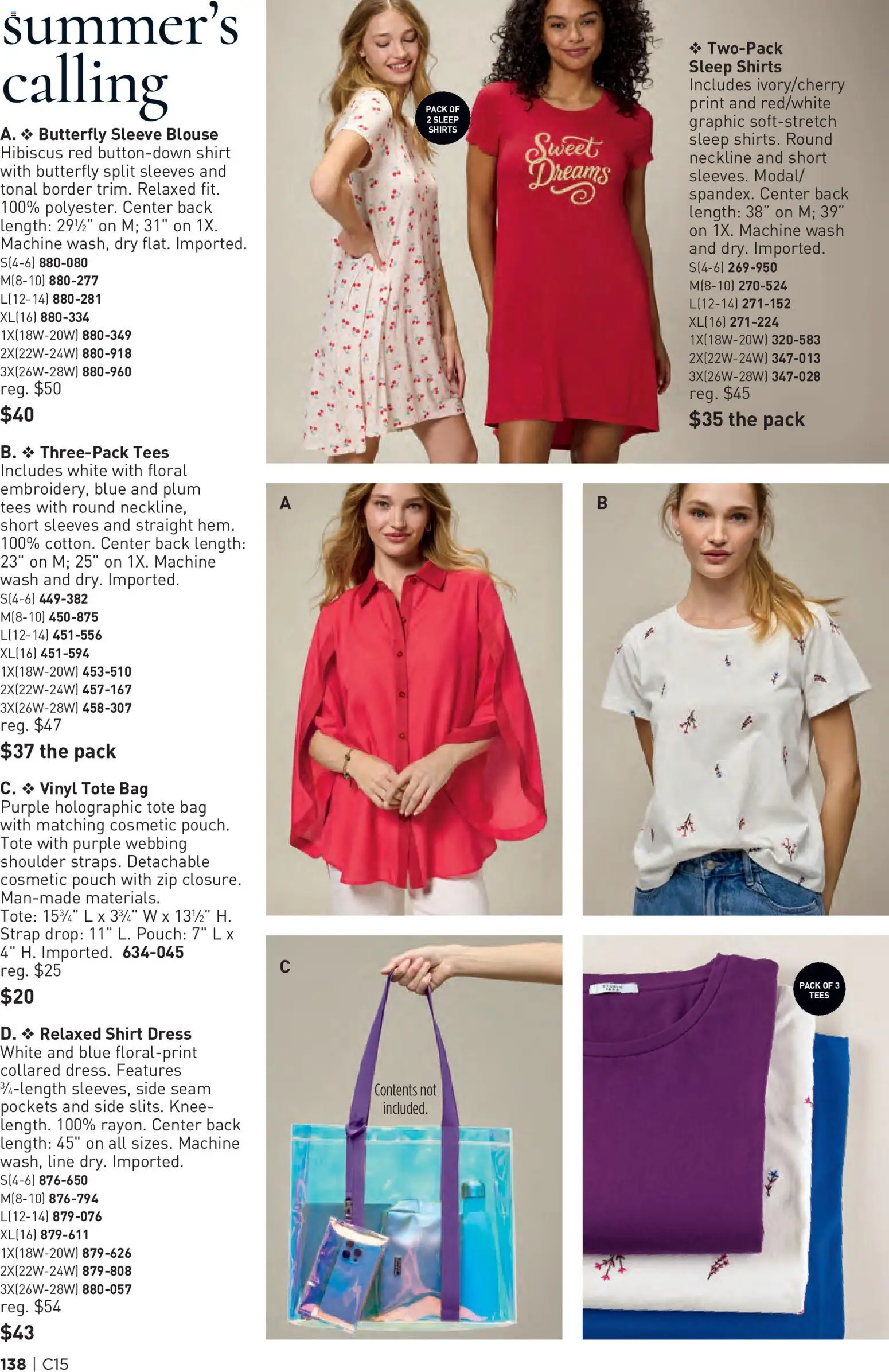Avon Brochure - valid from 07/15/2026 | Page: 138 | Products: Shirt, Blouse, Dress, Bag