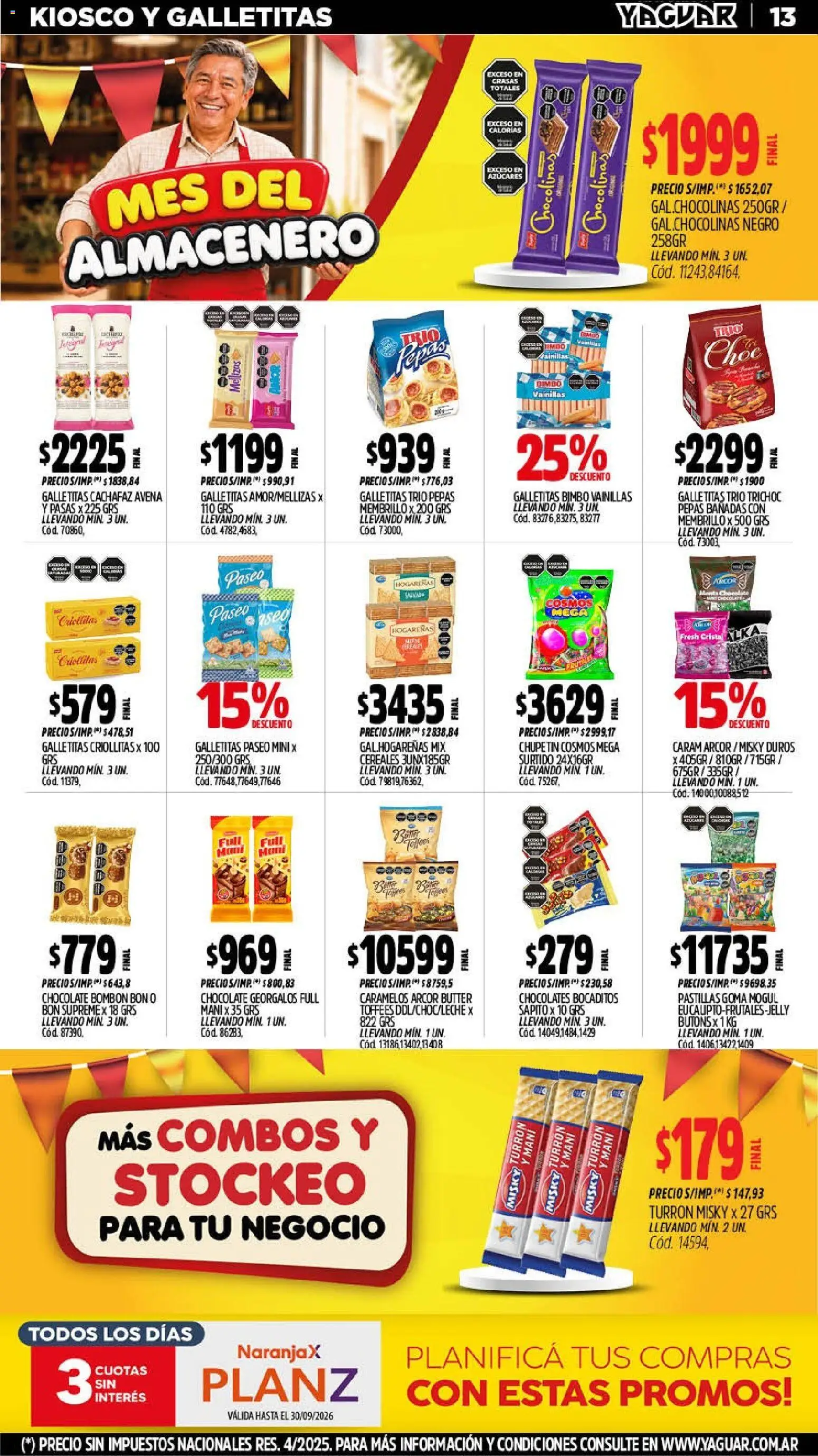 Yaguar - Oferta Semanal Santa Fé │ válido desde el 14/09/2026 | Página: 14 | Productos: Galletitas, Mani, Turrón, Cereales